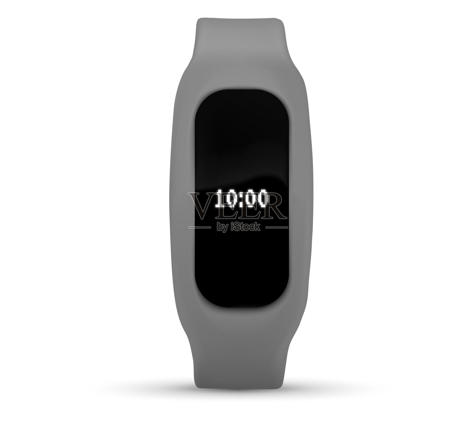 智能手环系列。一套实用的亮概念健身手镯的使用。带有跑步活动跟踪的手镯。插画图片素材