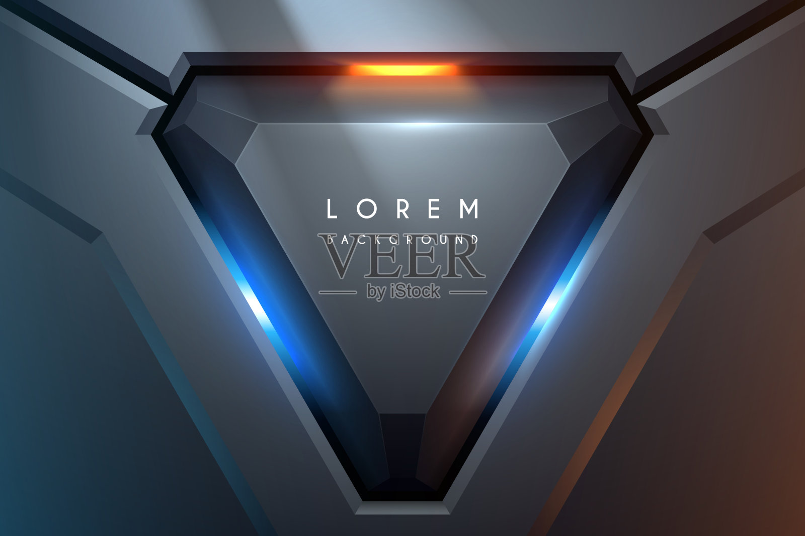 技术几何背景与灯光效果插画图片素材