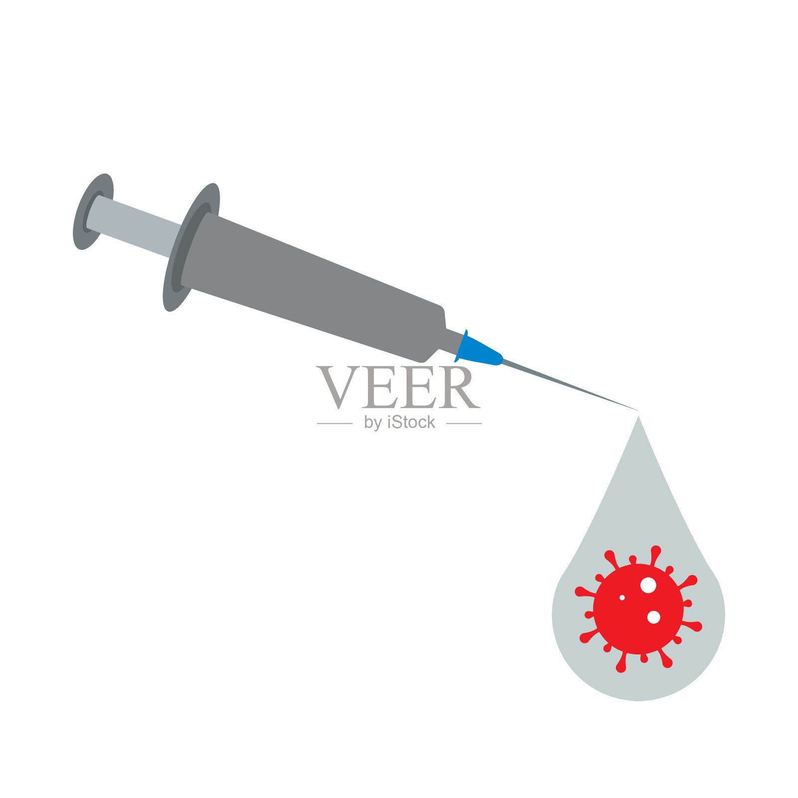 Covid-19疫苗背景概念或现实疫苗安瓿注射器或Covid-19预防概念。Eps 10矢量股票插图插画图片素材