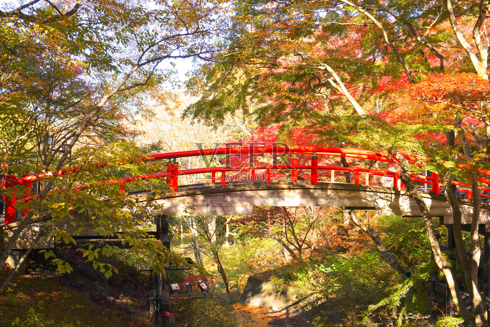 kaif Bridge, Ikaho温泉，石布川市，Gunma Pref，日本照片摄影图片