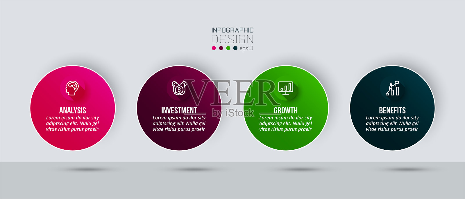 商业或营销信息图表模板。设计模板素材