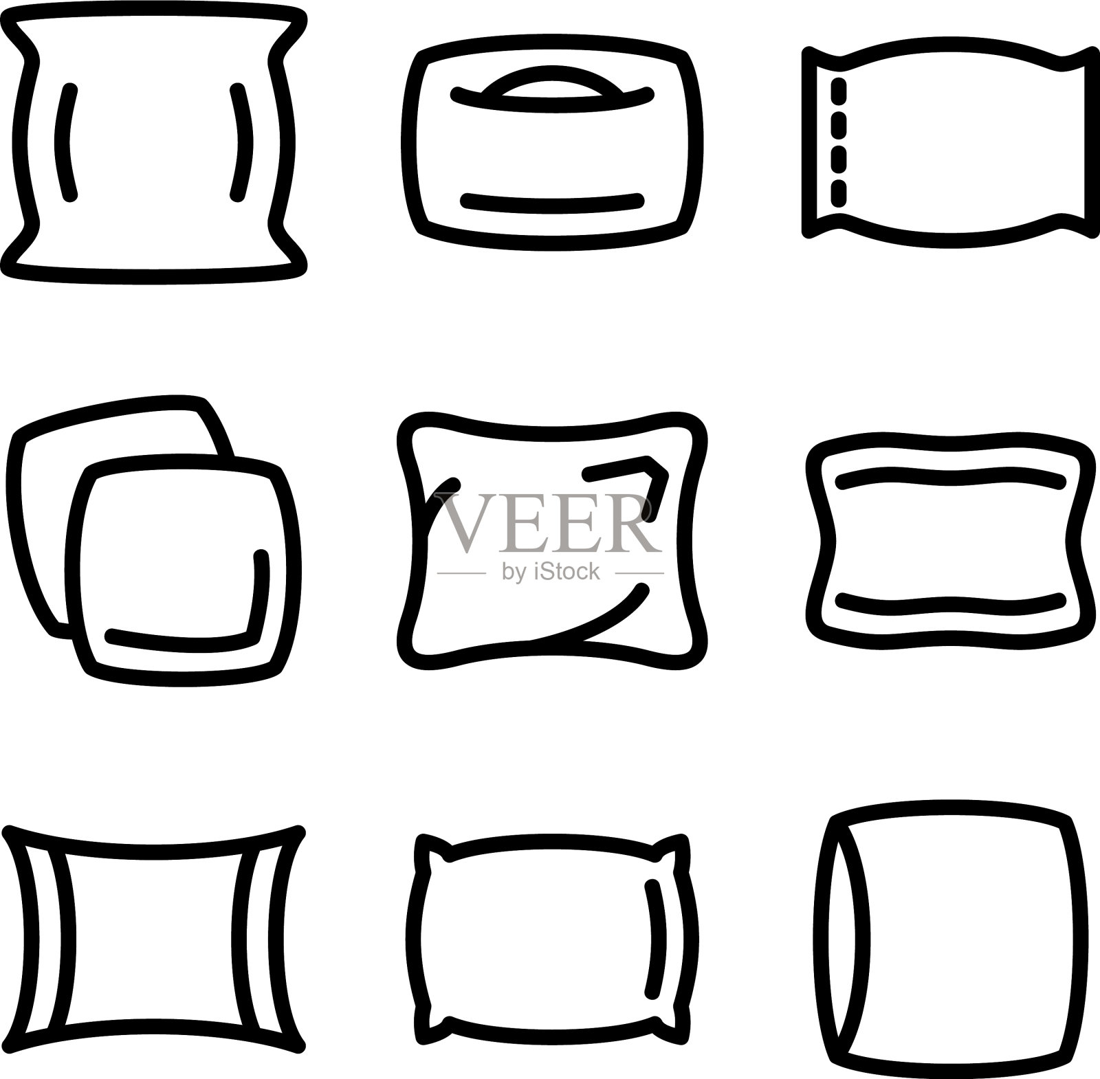 枕头图标或标志孤立符号符号图标素材