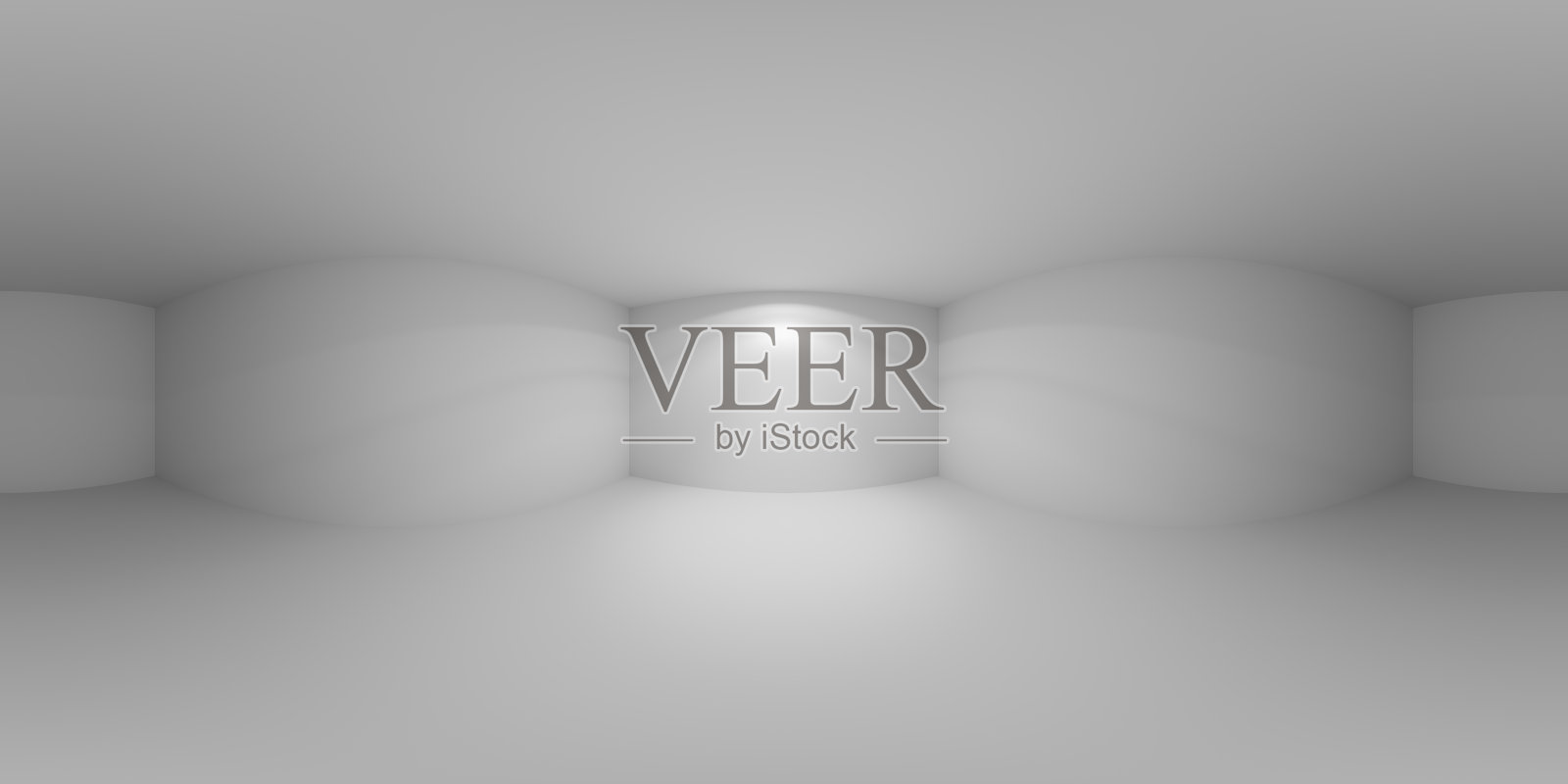 暗白色的空房间与灯光在墙上HDRI地图照片摄影图片