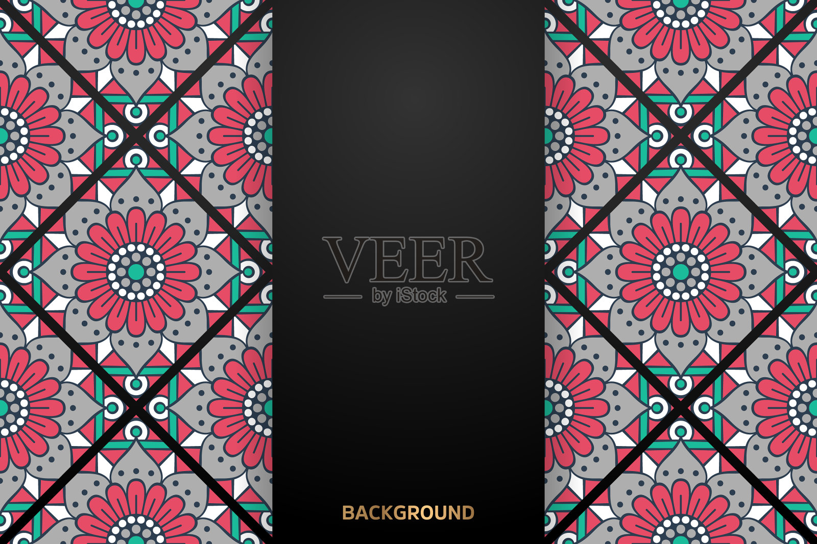 豪华装饰曼陀罗设计背景插画图片素材