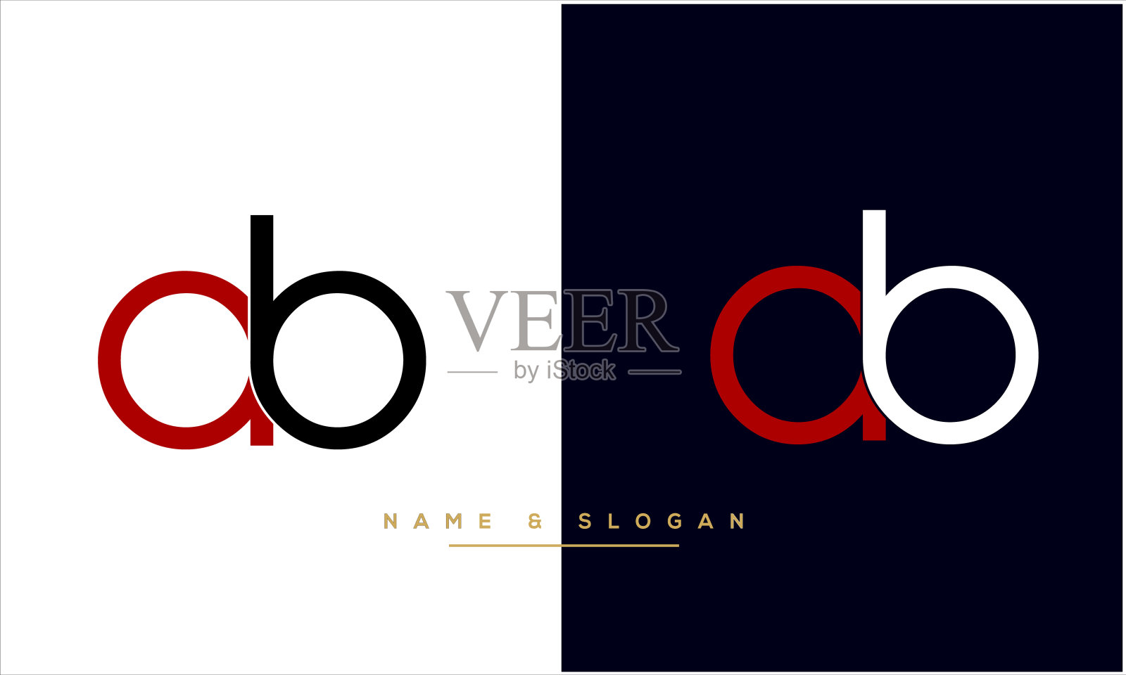 AB、BA抽象字母标志组合插画图片素材