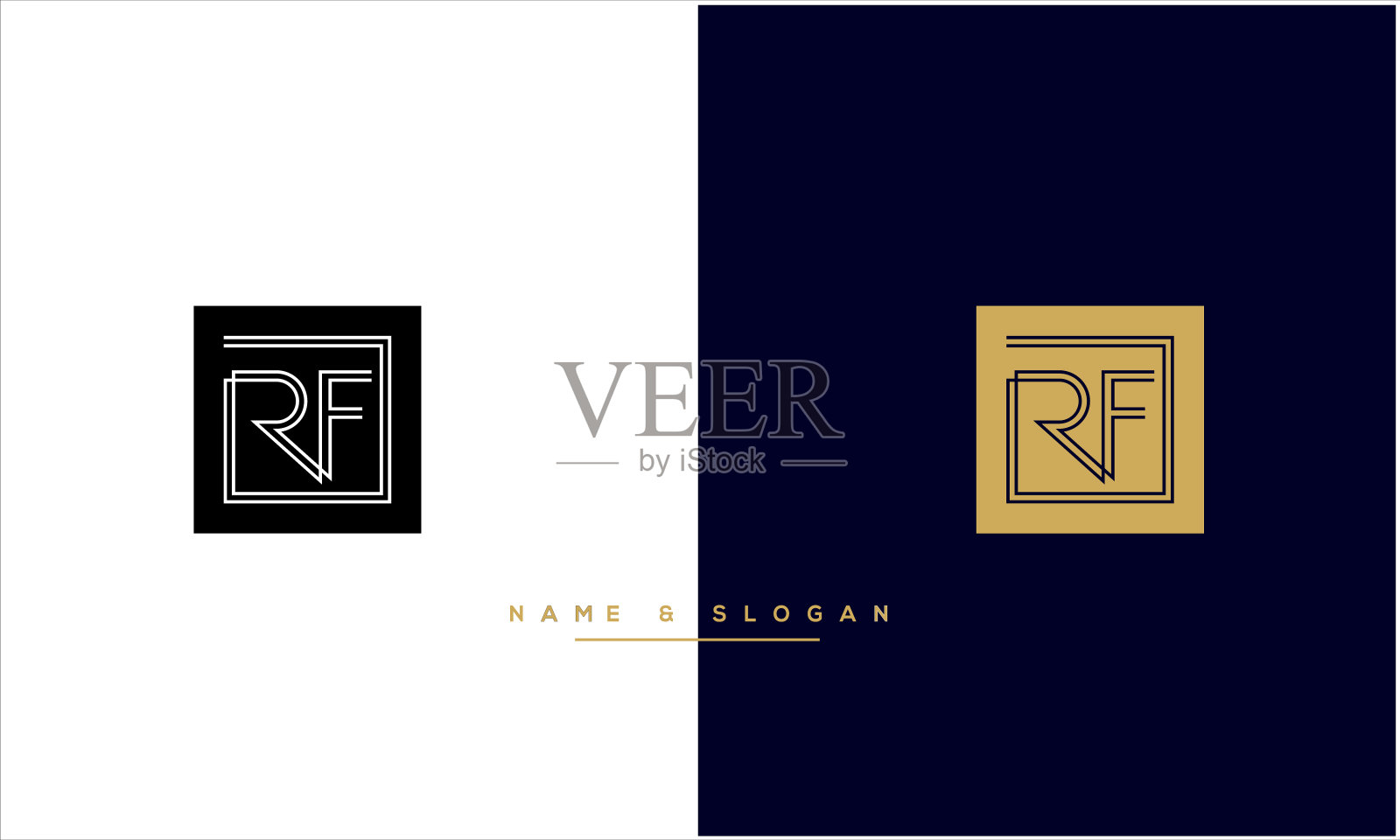 RF,FR抽象字母标志组合插画图片素材