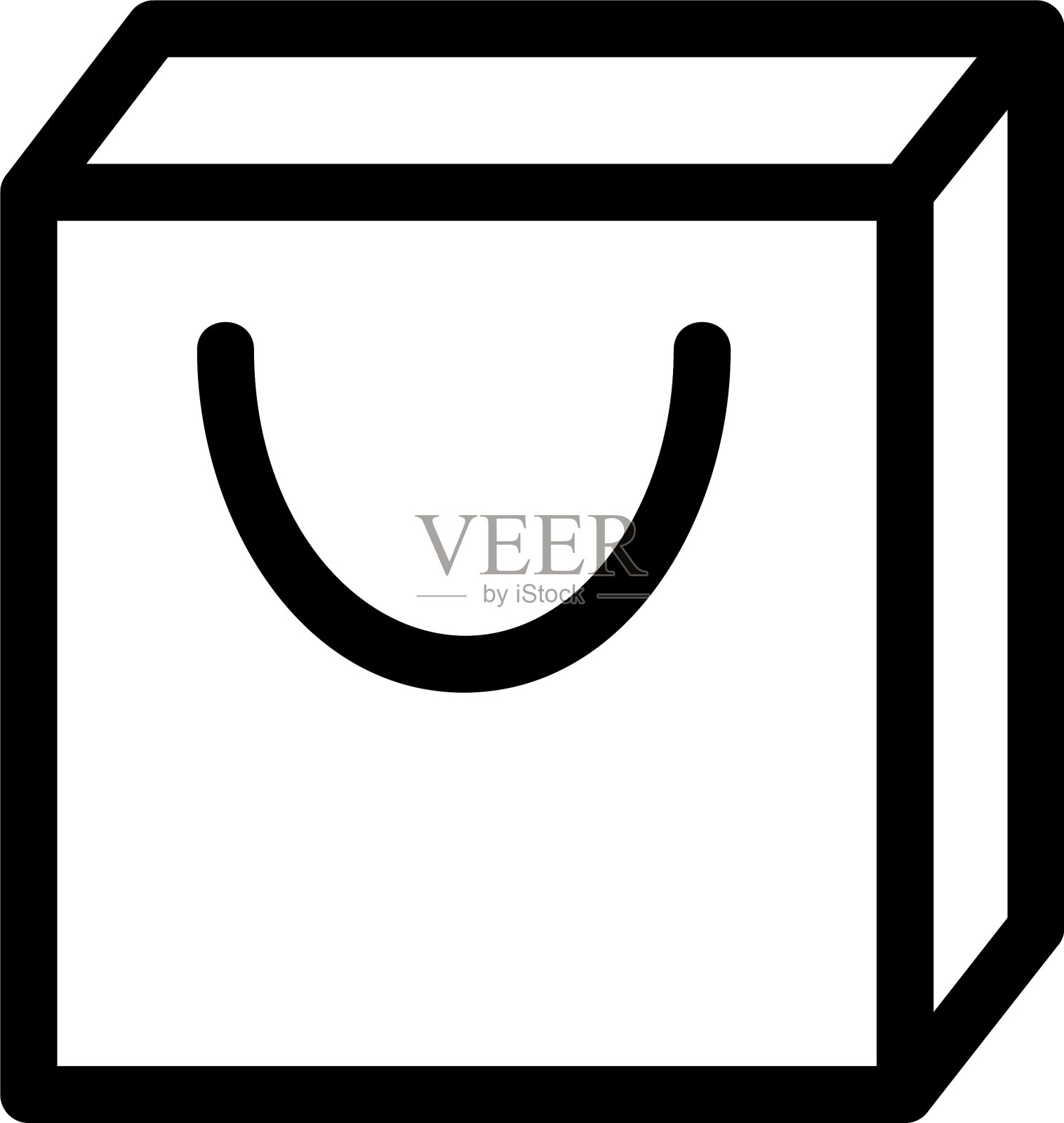 购物袋图标或标志孤立标志符号插画图片素材