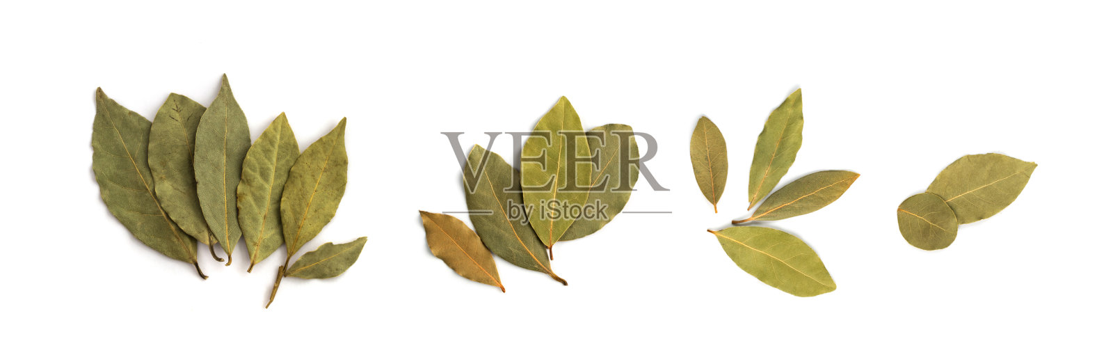 干月桂叶，月桂叶调味孤立顶视图照片摄影图片