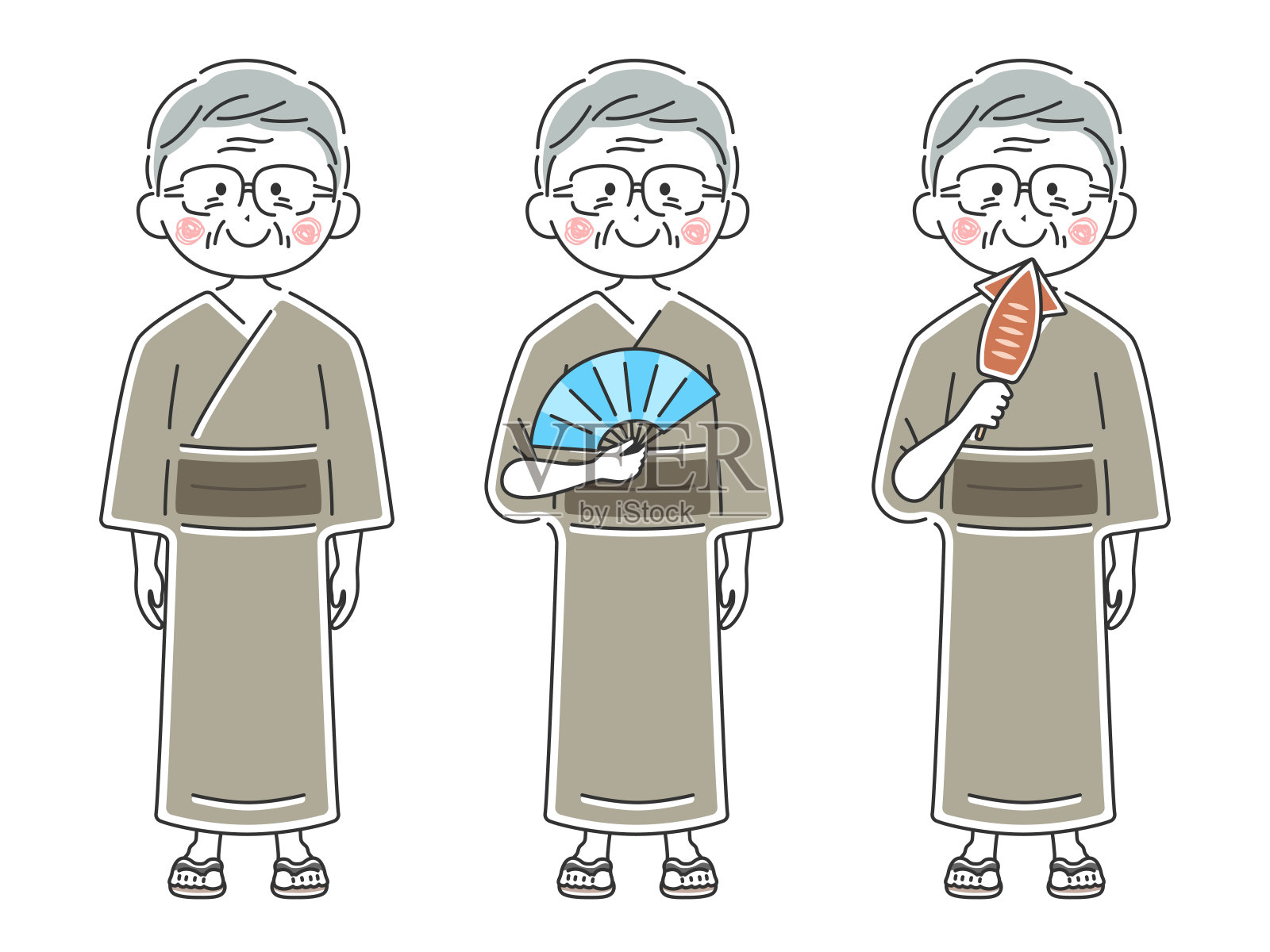 Yukata伙计。插画图片素材