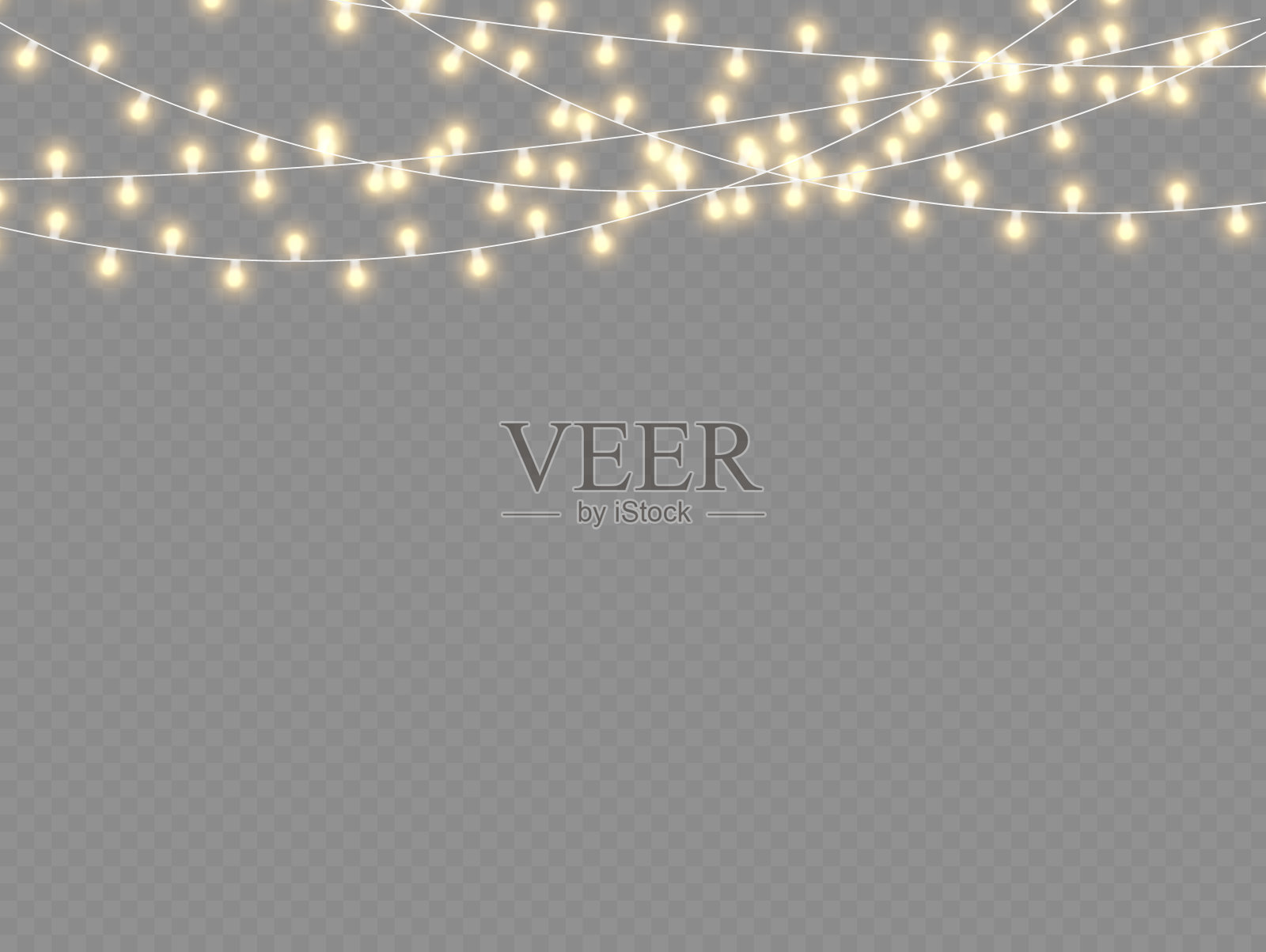 圣诞彩灯花环，霓虹灯led。设计元素图片