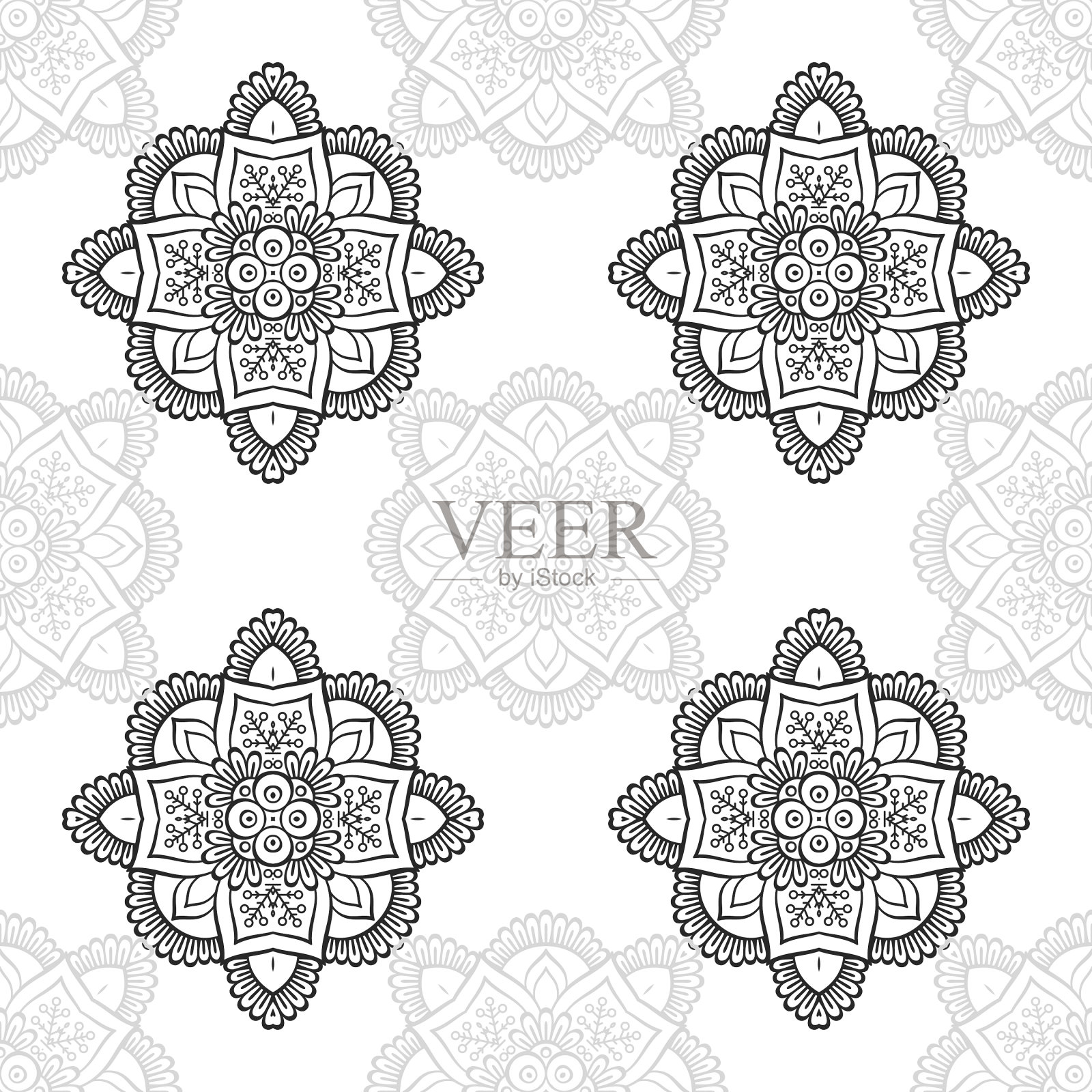 豪华装饰曼陀罗设计背景插画图片素材