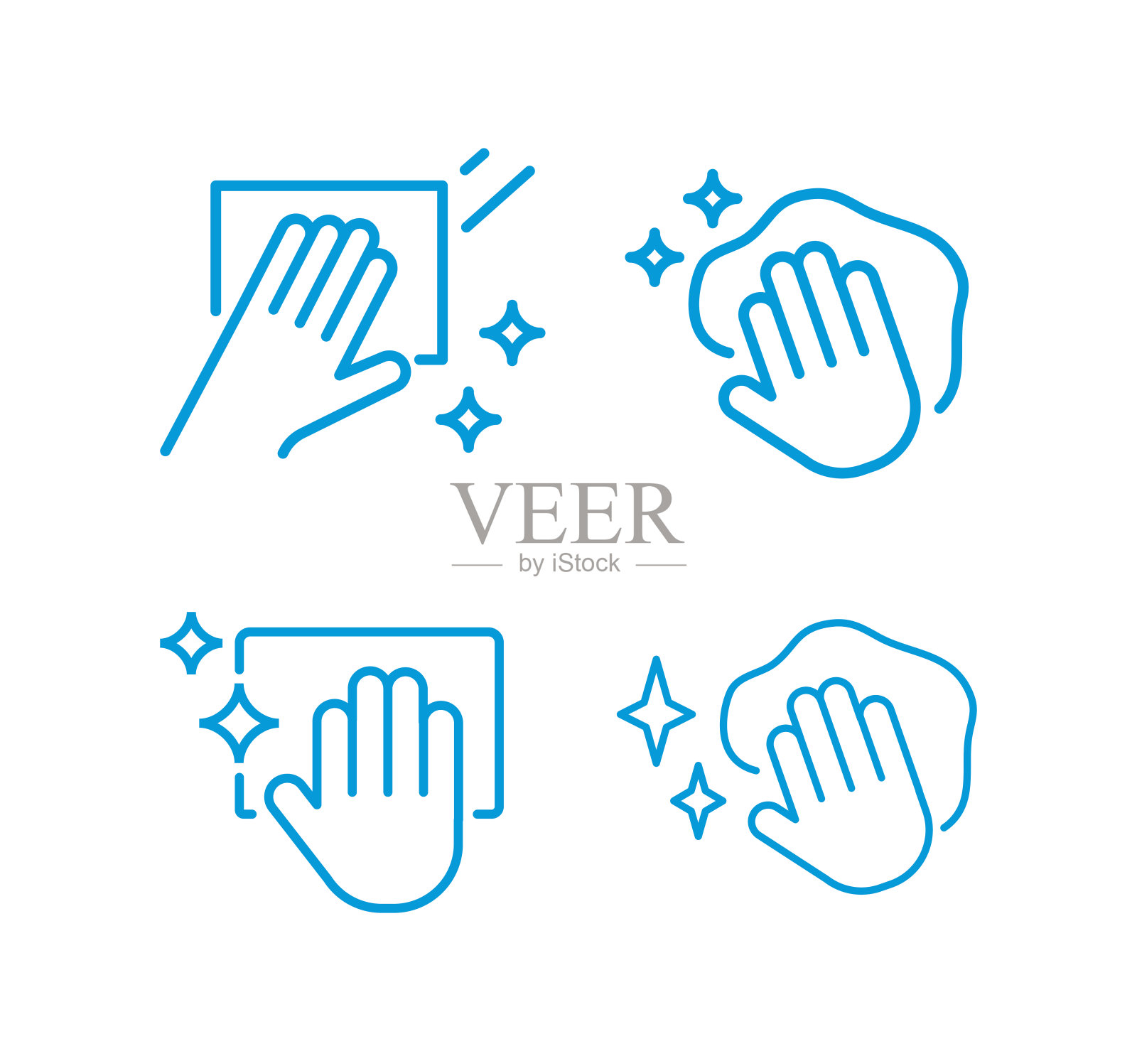 手动清洁图标向量集插画图片素材