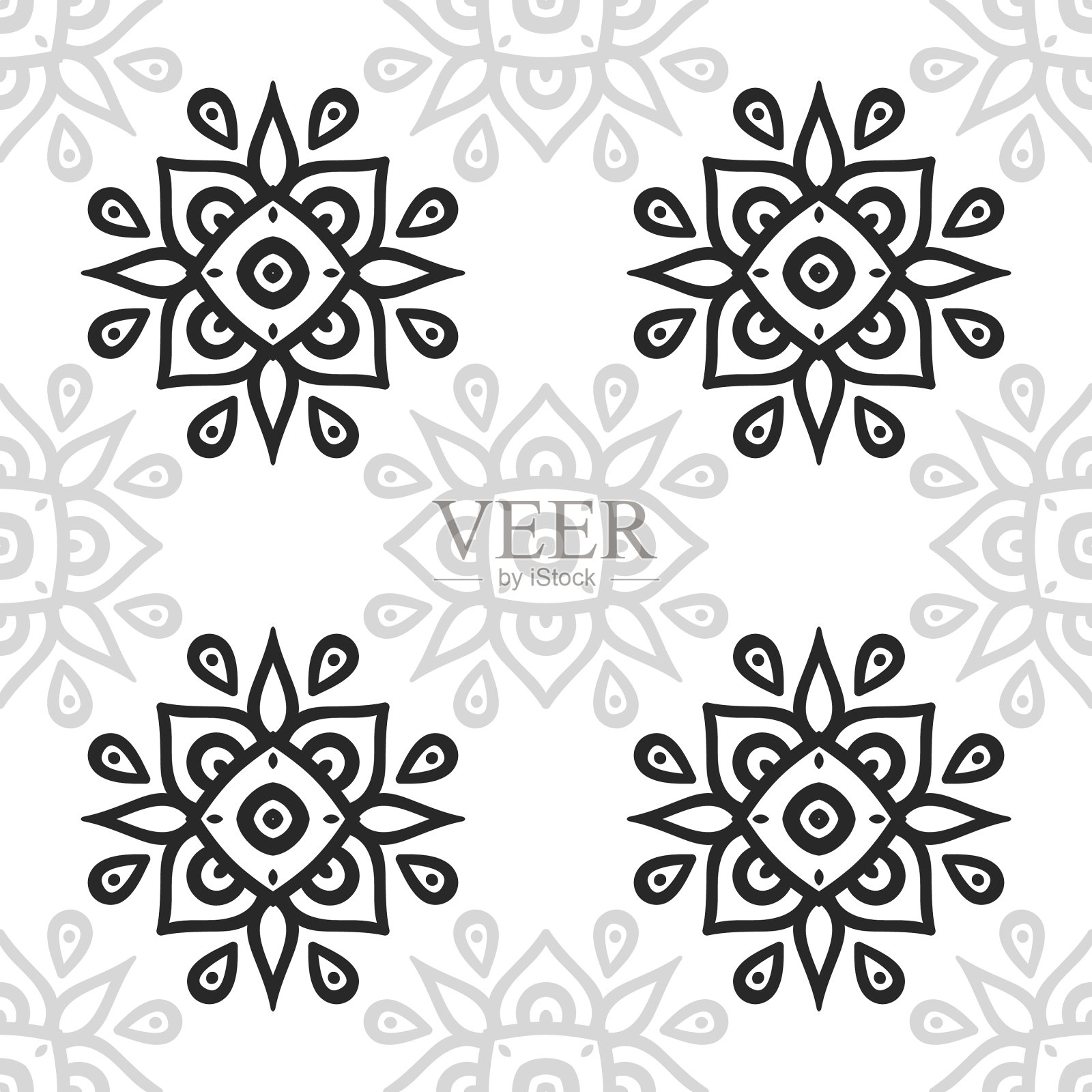 豪华装饰曼陀罗设计背景插画图片素材