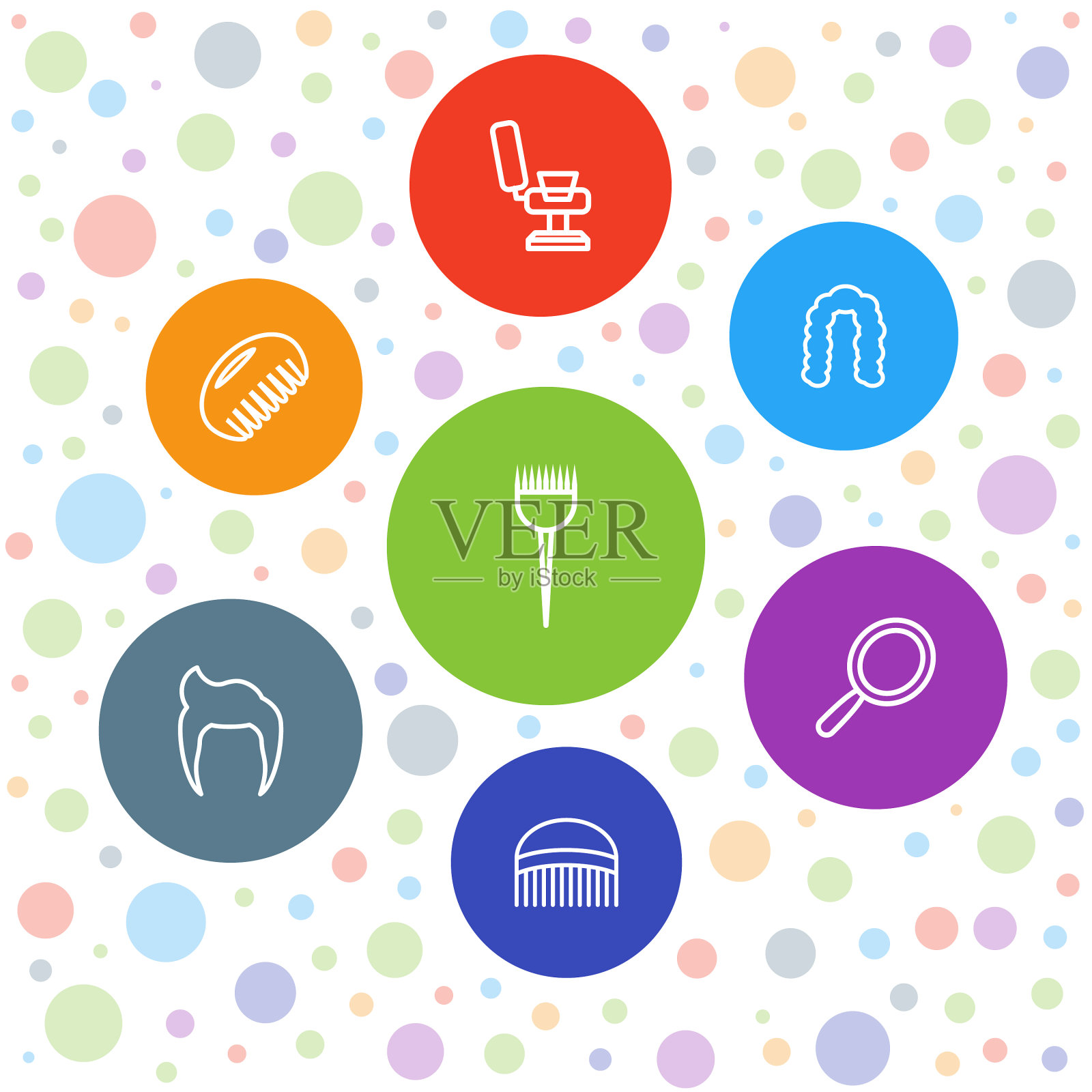 7理发师图标插画图片素材