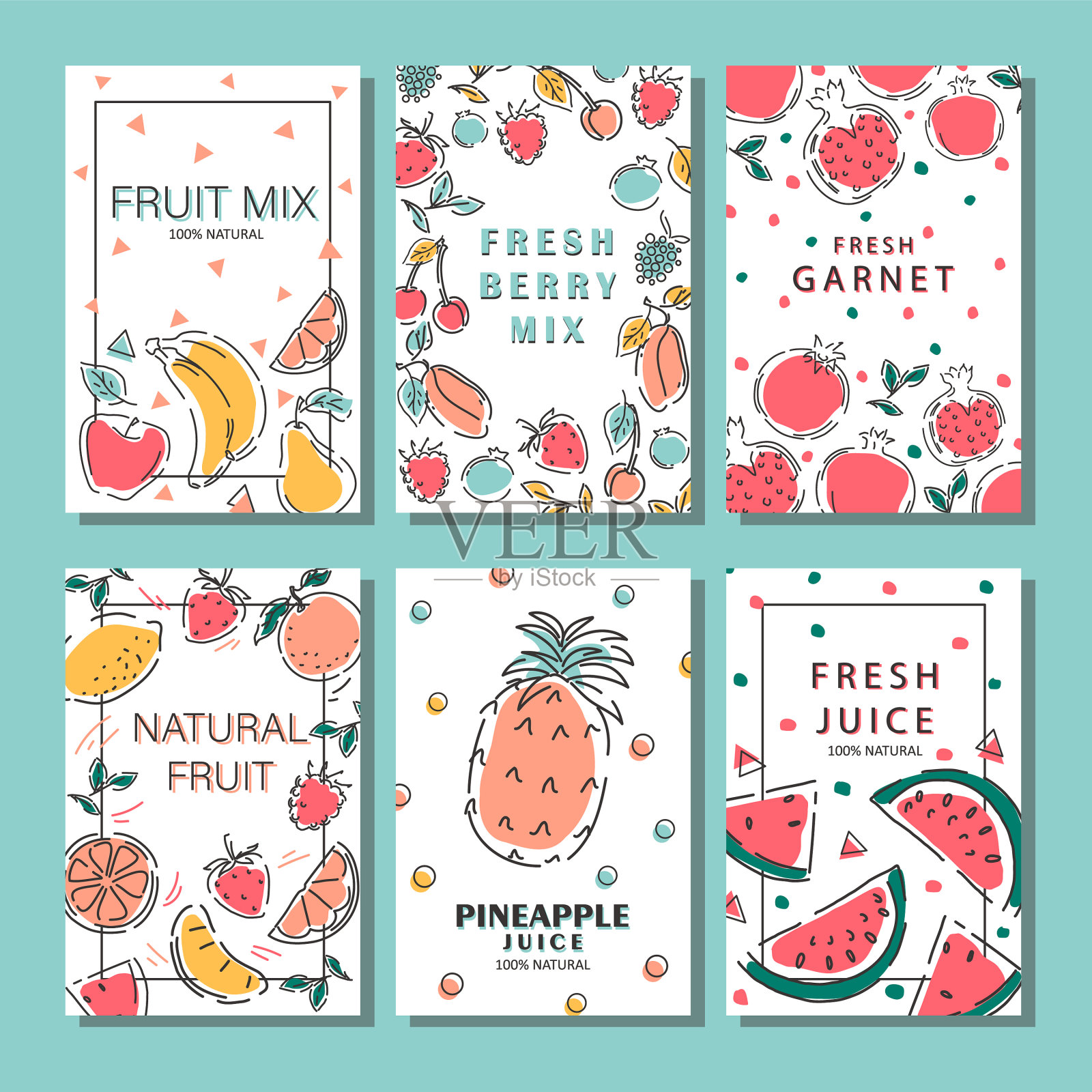 一套水果海报生态食品苹果设计模板素材