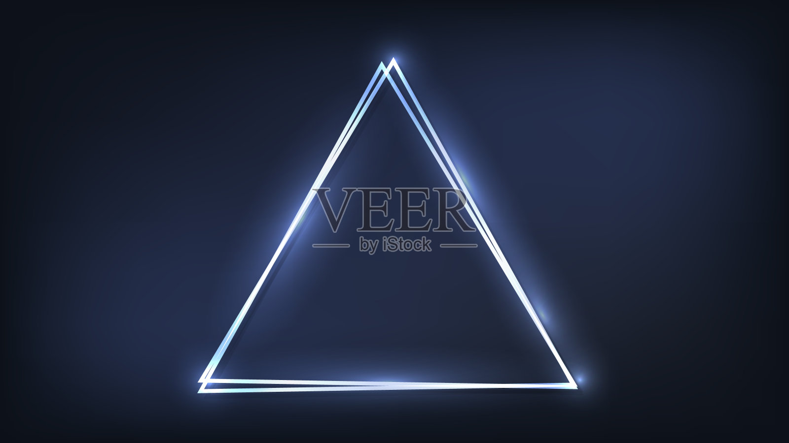 霓虹双三角框，发光效果插画图片素材