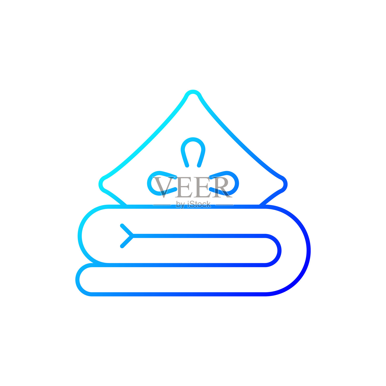 床上的亚麻布梯度线性矢量图标图标素材