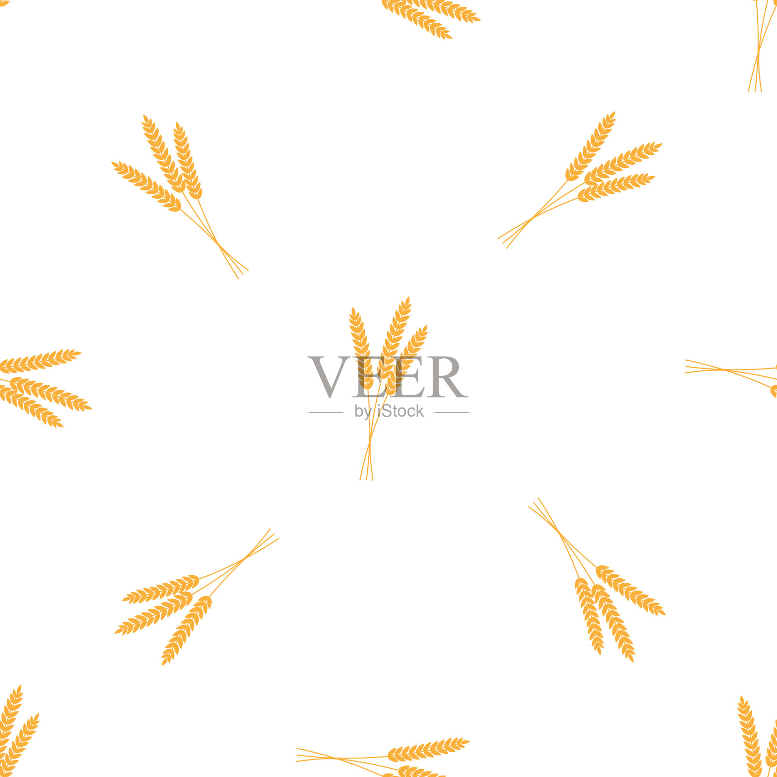 小麦穗无缝模式收获小麦插画图片素材