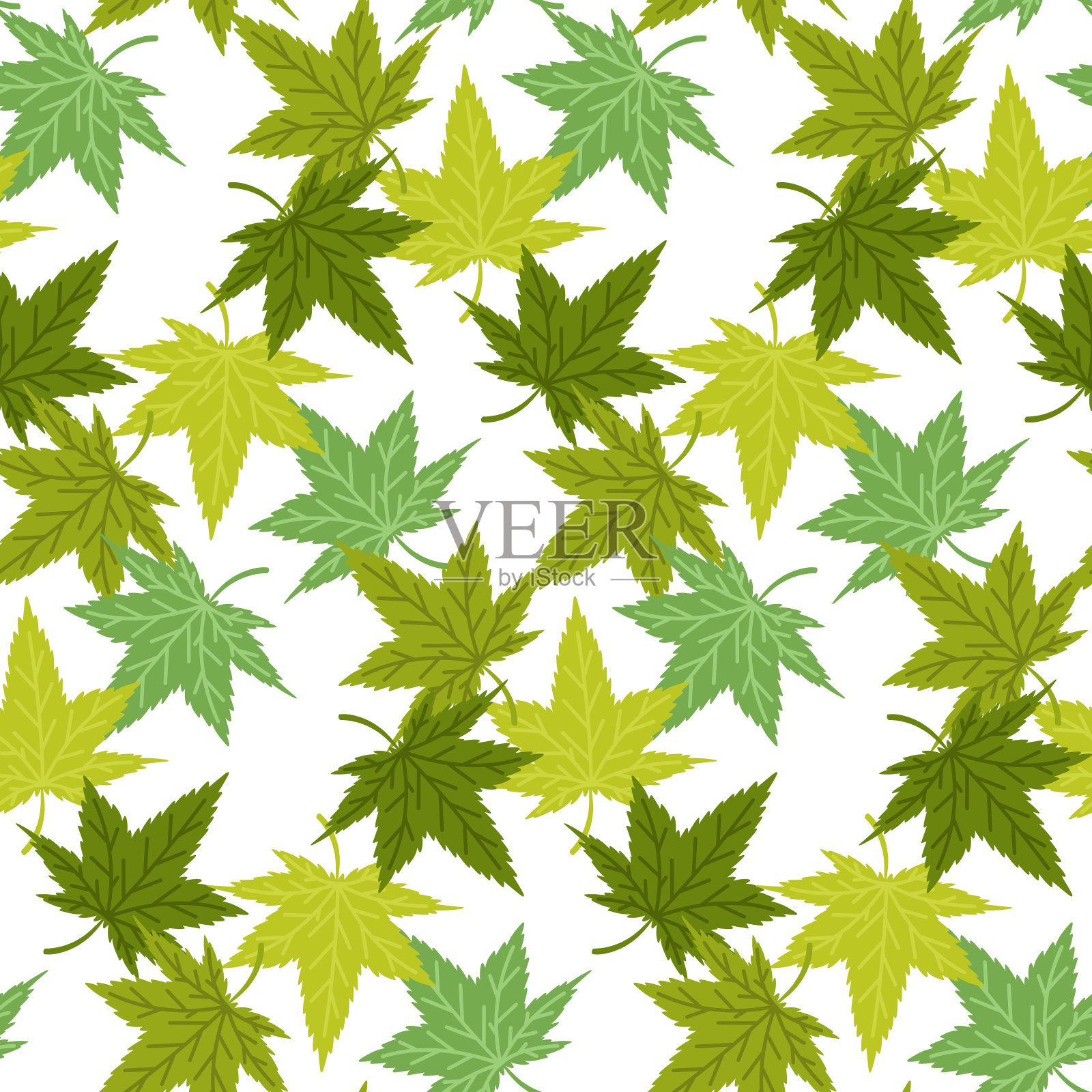 无缝图案的秋叶设计元素图片