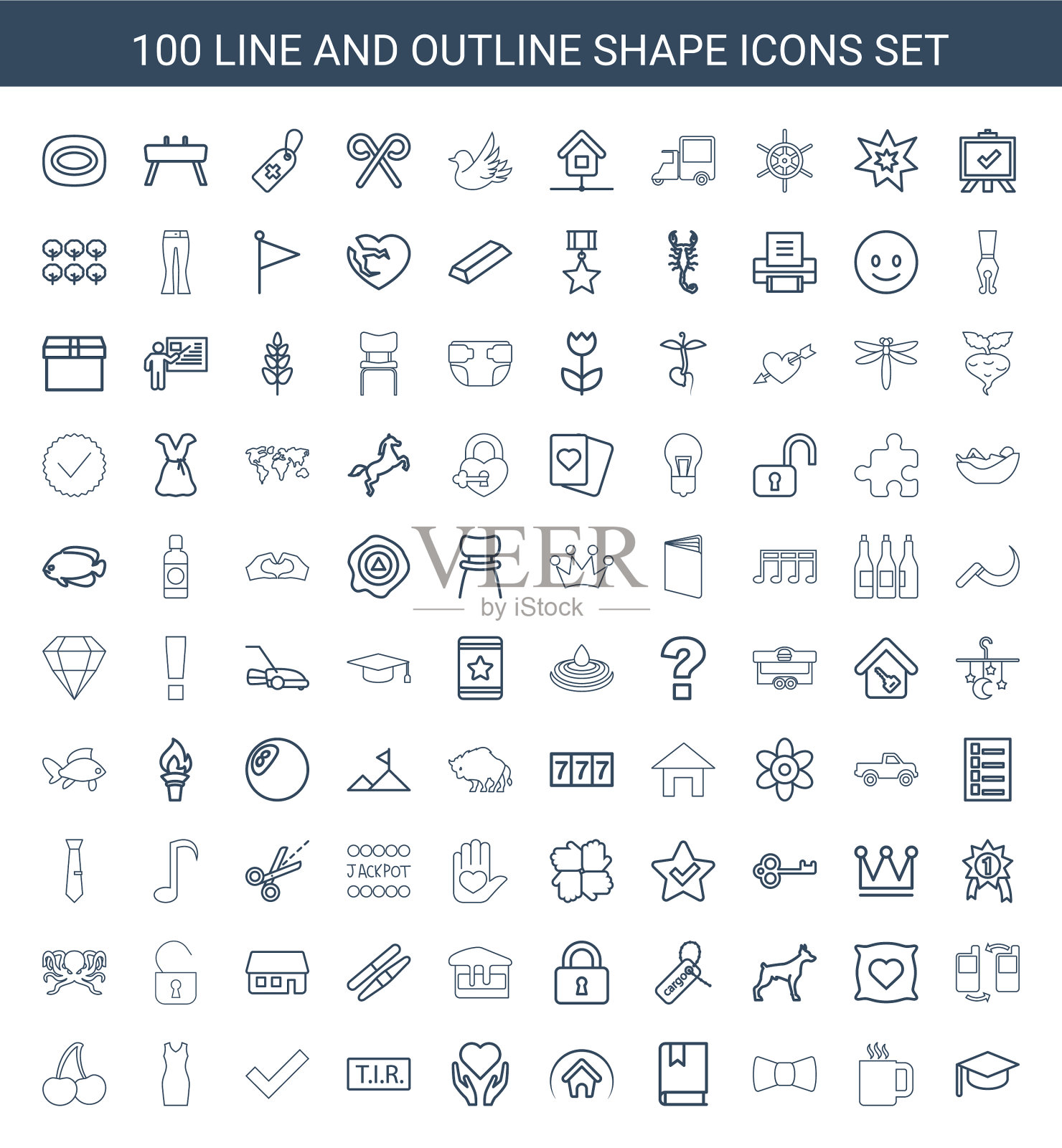 100年形状的图标图标素材