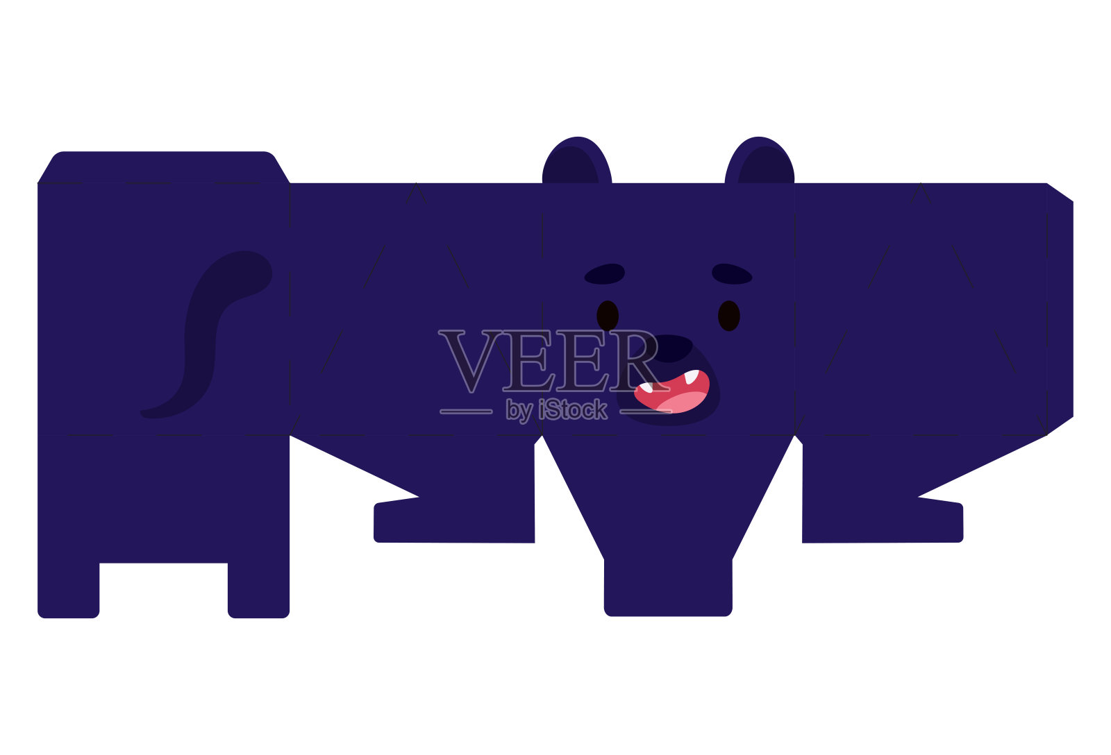 派对喜欢豹盒设计的糖果，糖果，小礼物，面包房。包装模板，伟大的设计为任何目的，生日，婴儿送礼会，万圣节，圣诞节。向量股票插图插画图片素材