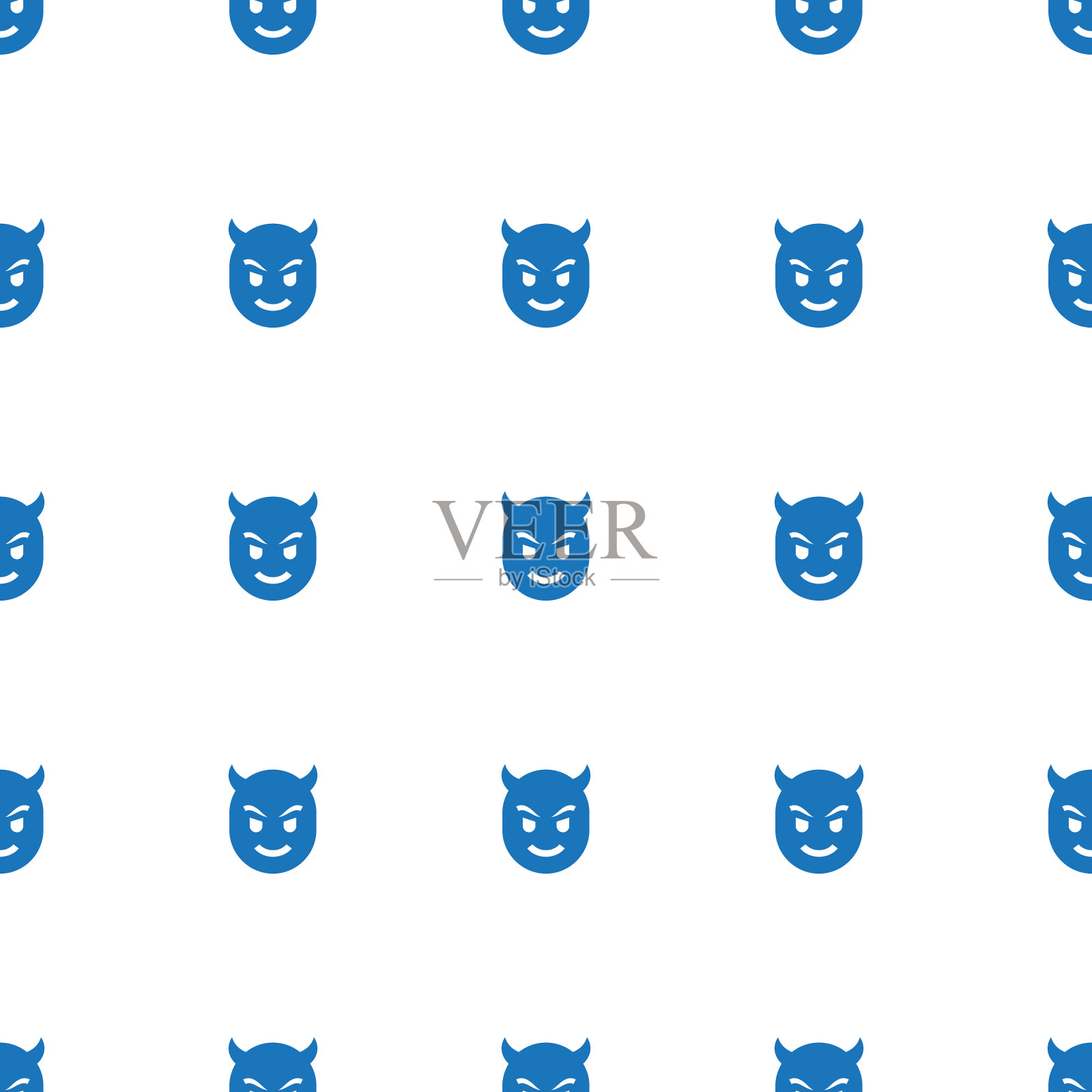 魔鬼emot图标图案无缝白色背景插画图片素材