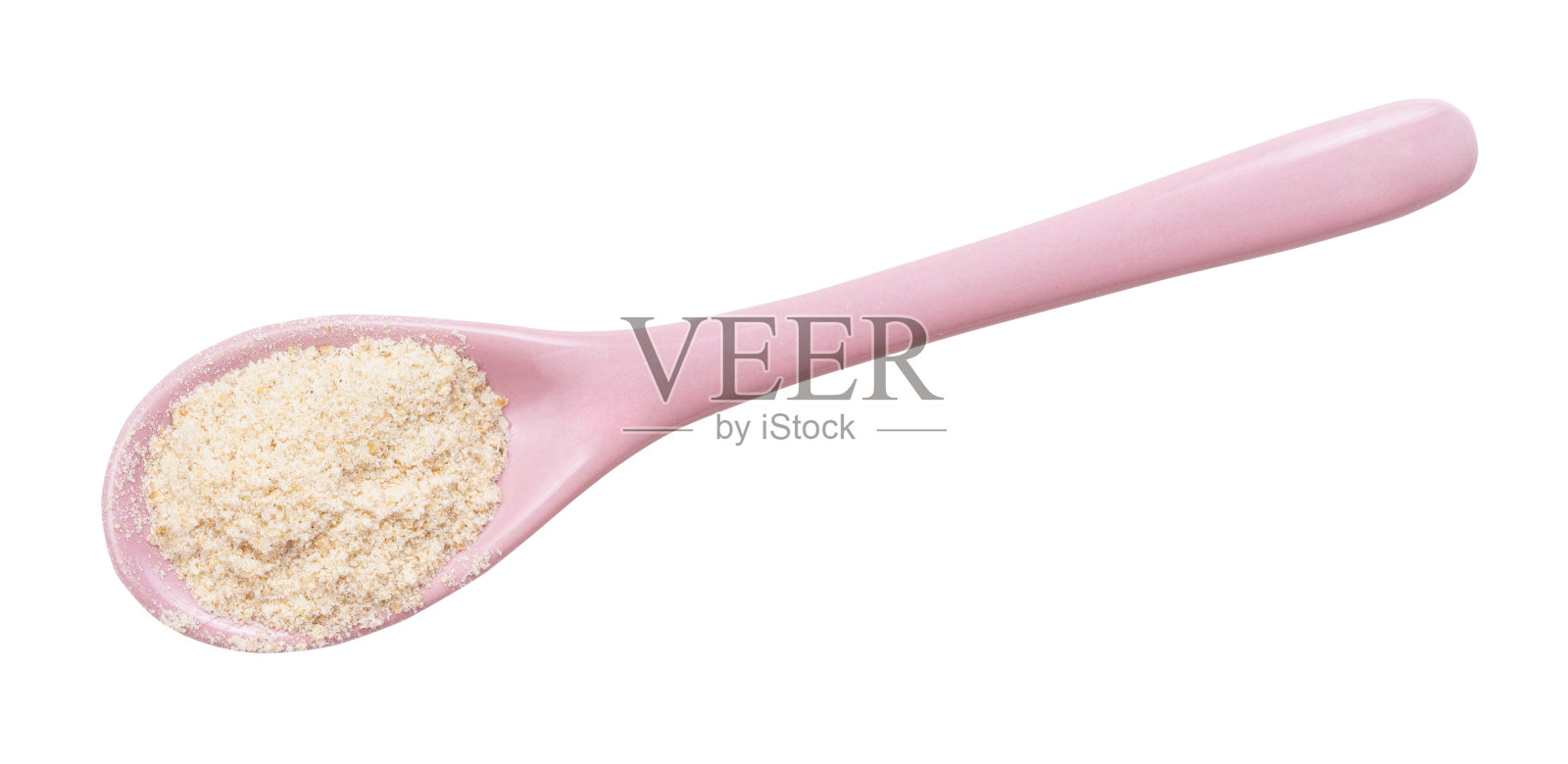 在陶瓷勺孤立地观察地面阿魏照片摄影图片