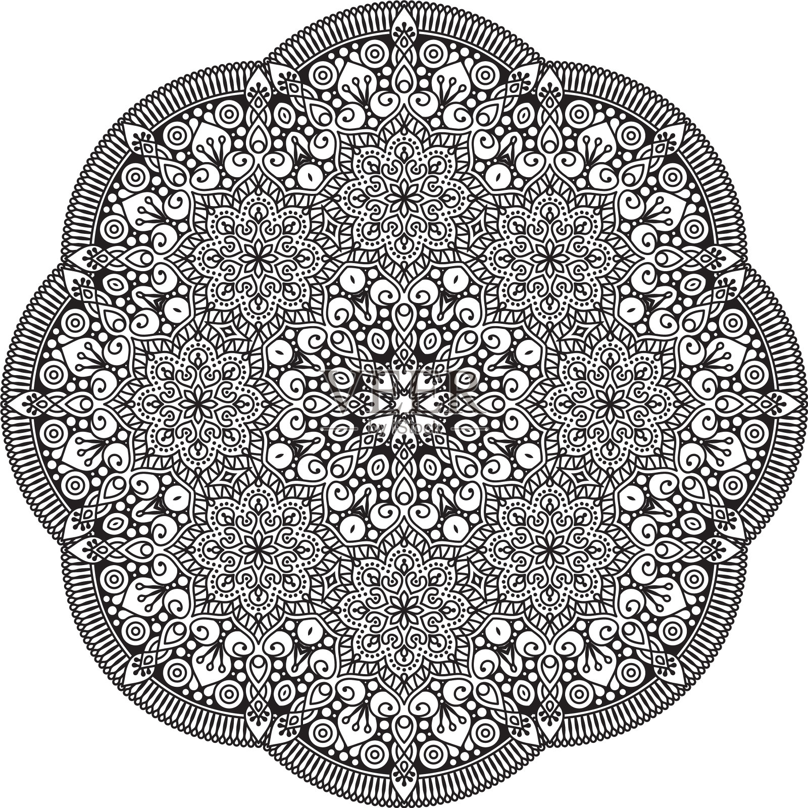 印度曼陀罗民族风格插画图片素材