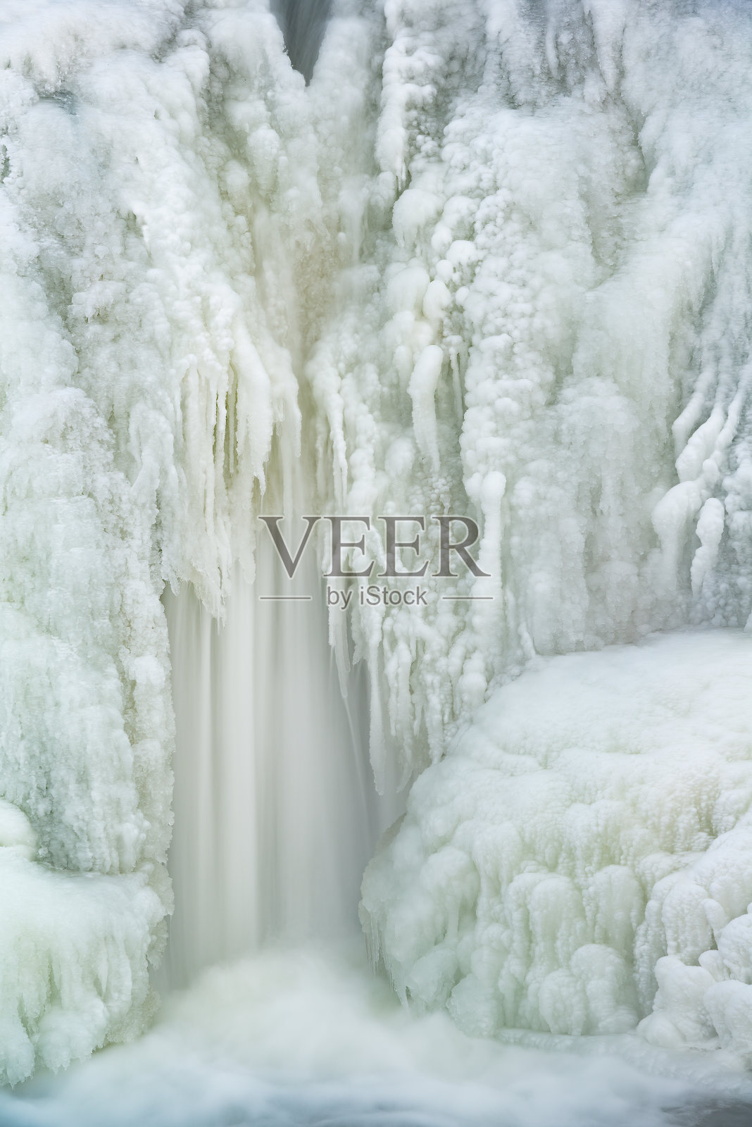 冰康斯托克河瀑布照片摄影图片