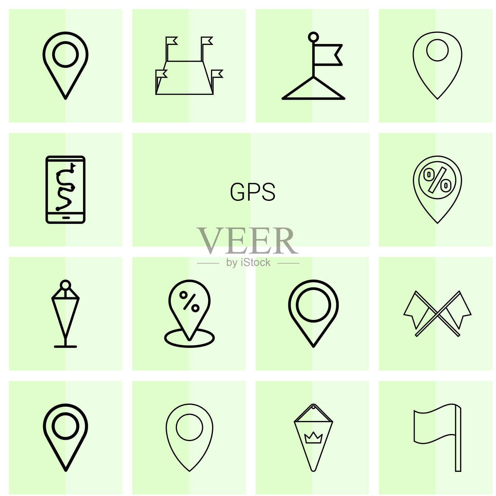 14个gps图标图标素材