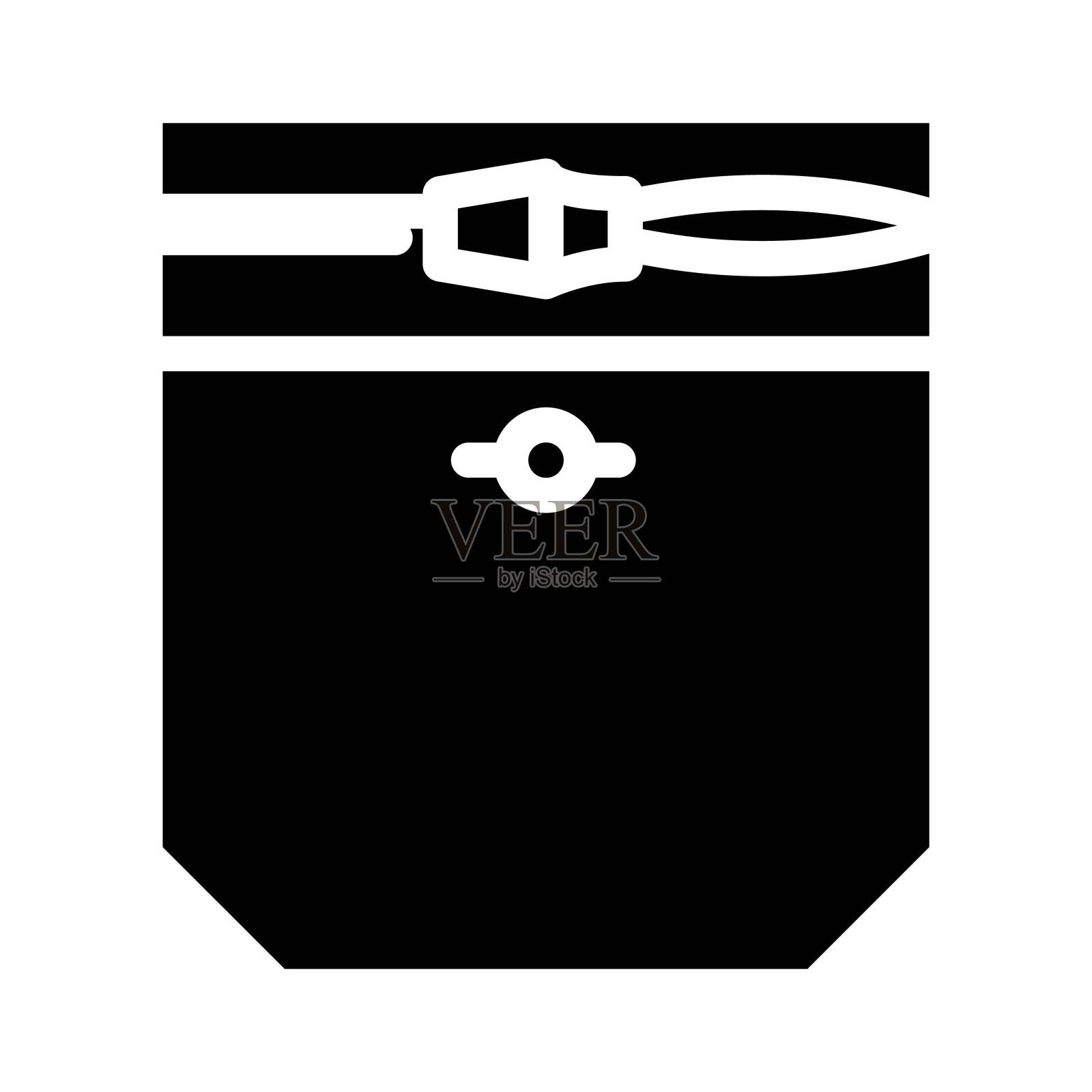 拉链锁口袋字形图标矢量插图插画图片素材