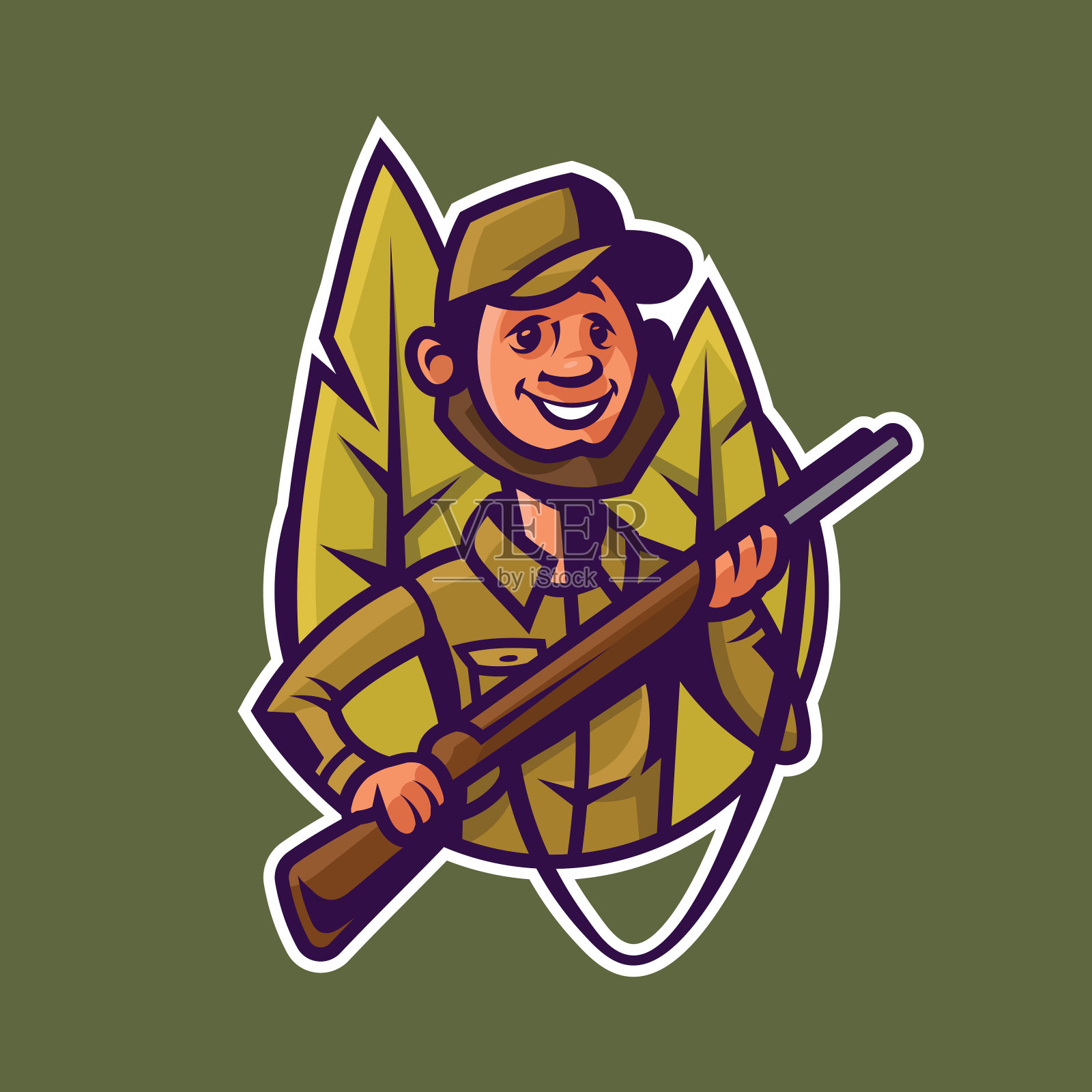 猎人用枪。插画图片素材