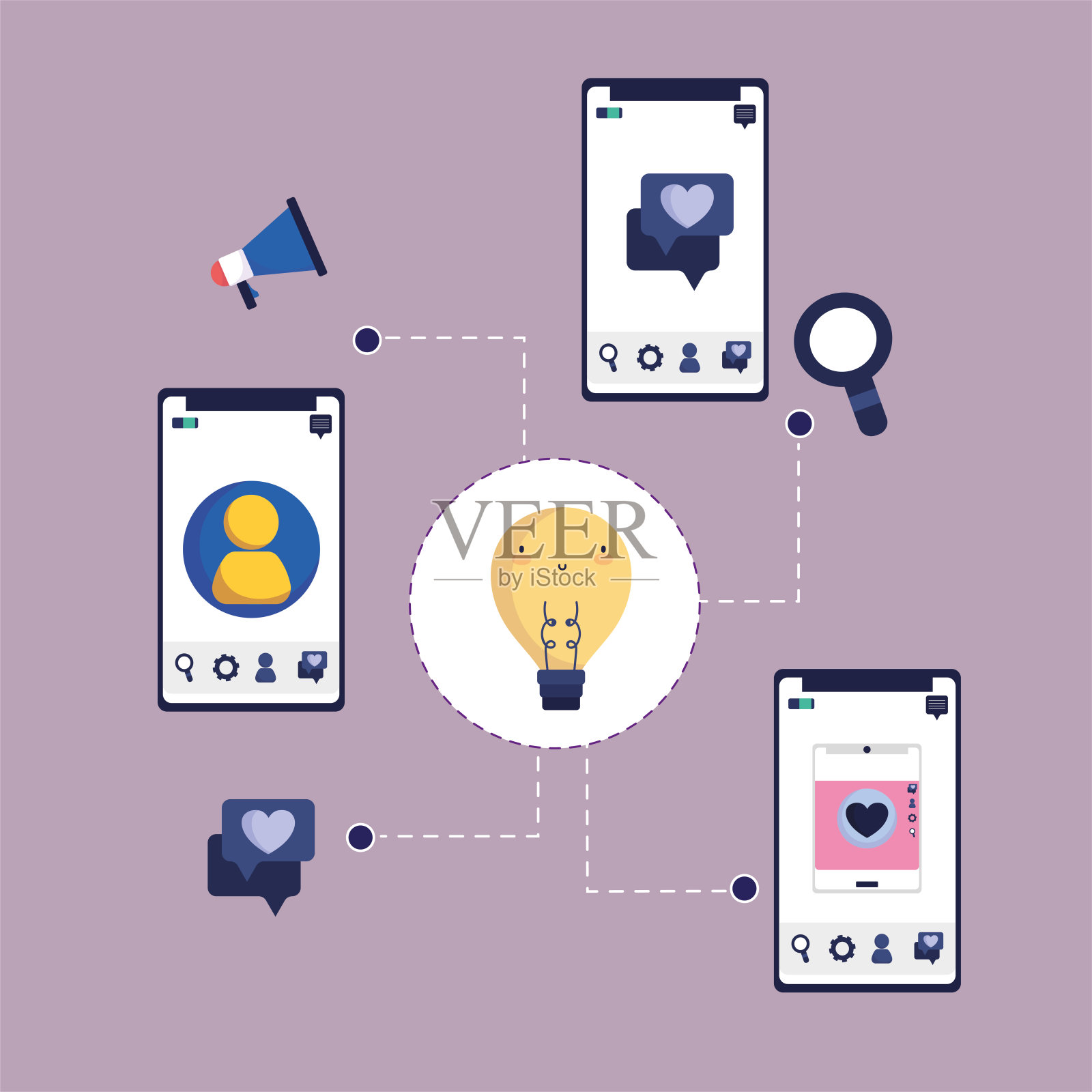 智能手机创新技术插画图片素材