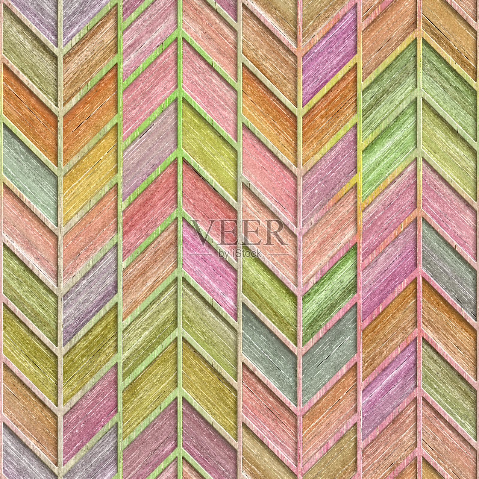 木雕人字形图案背景无缝纹理，木色，3d插图照片摄影图片