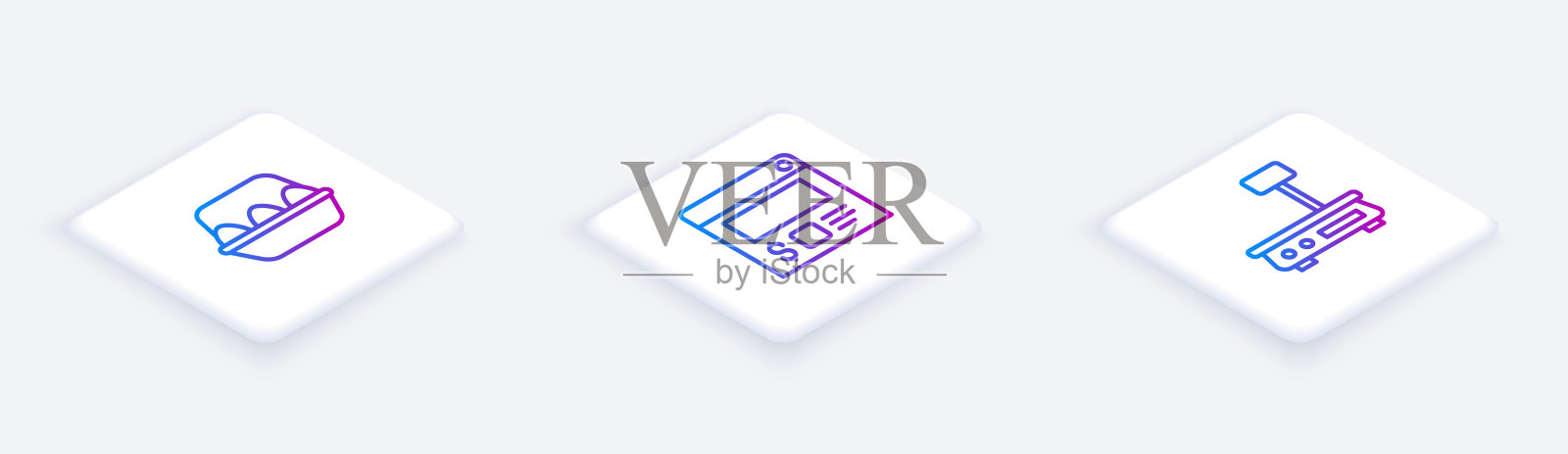 鸡蛋在盒内，在线订购和配送，电子秤。白色正方形按钮。向量插画图片素材