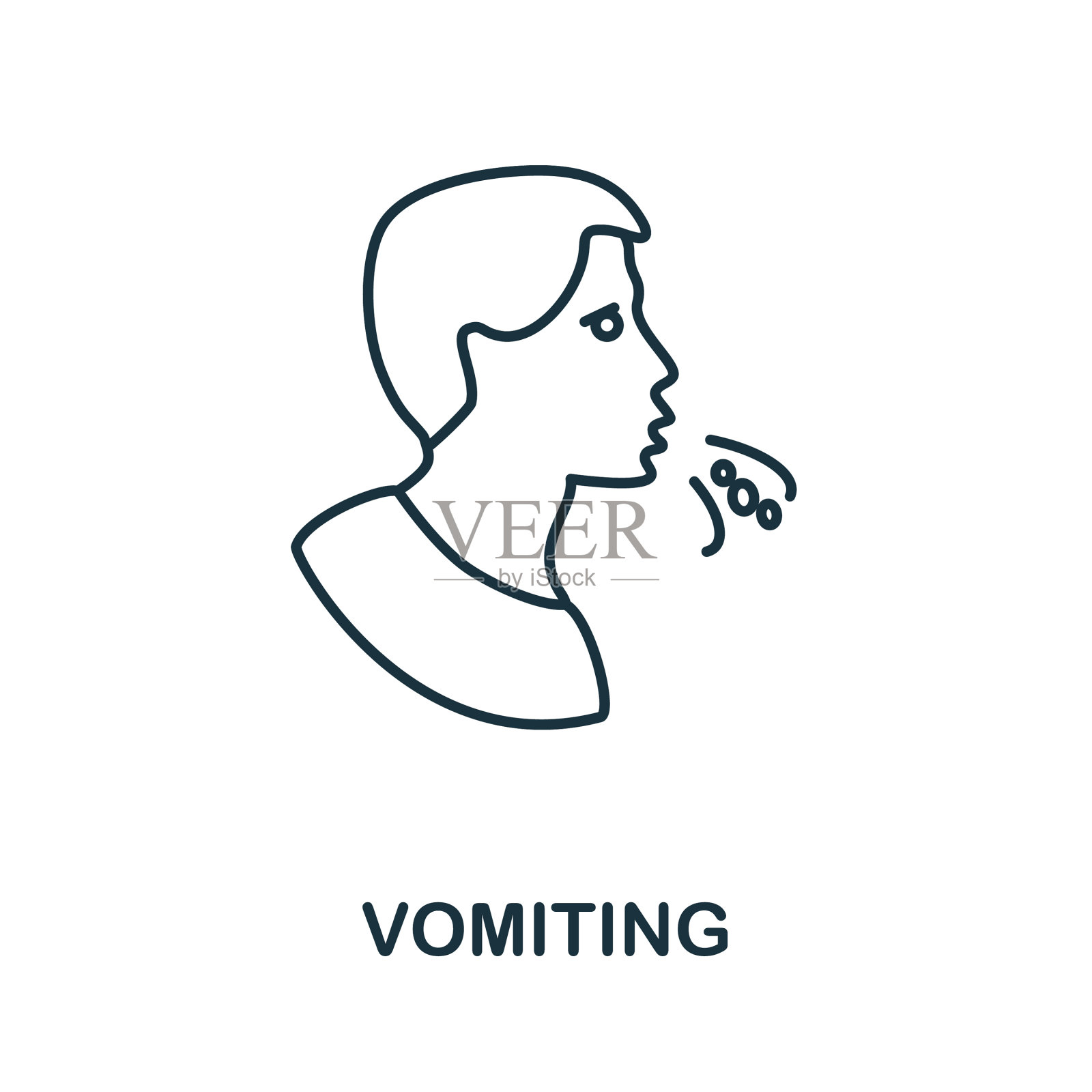 呕吐图标从冠状病毒收集简单插画图片素材