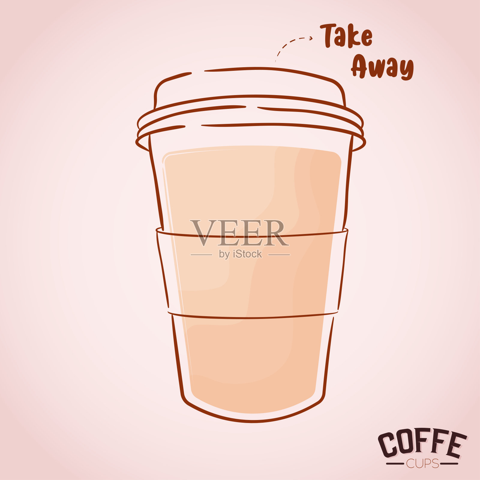 透明杯卡通咖啡饮料颜色插画图片素材