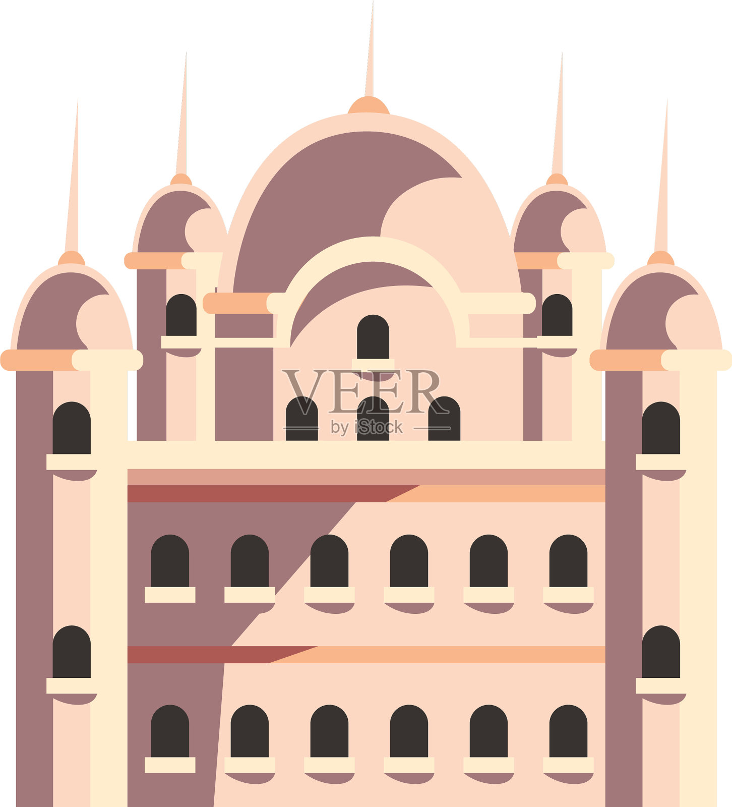 伊斯兰清真寺图标设计设计元素图片