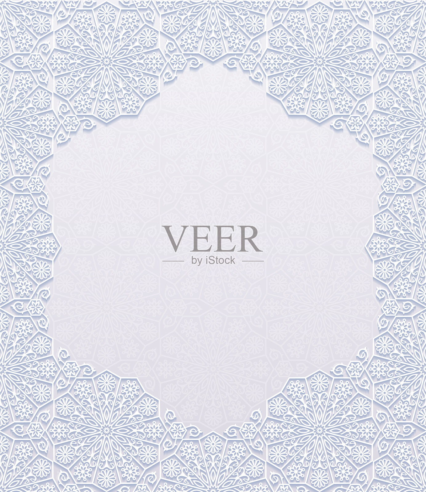 装饰框架与传统花卉装饰插画图片素材