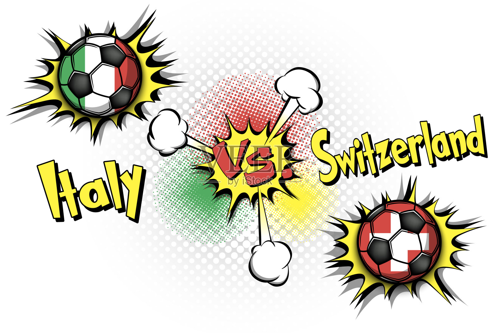 意大利对瑞士的足球赛设计模板素材
