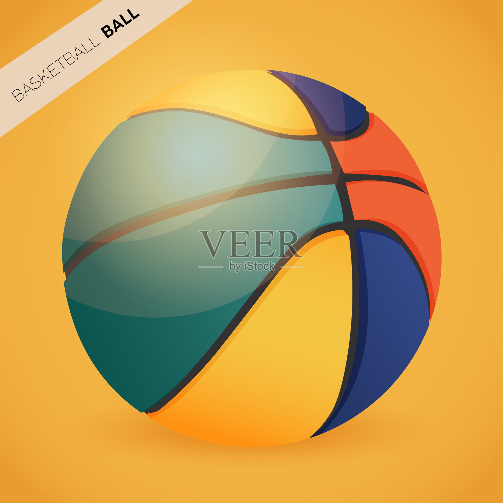 球的颜色篮球运动团队发挥插画图片素材