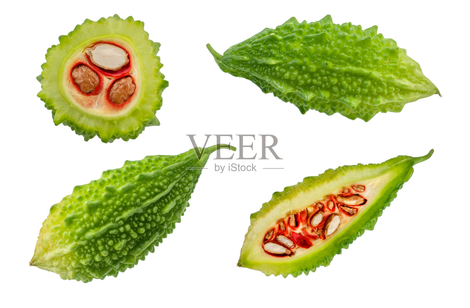 苦瓜孤立在白色背景上照片摄影图片