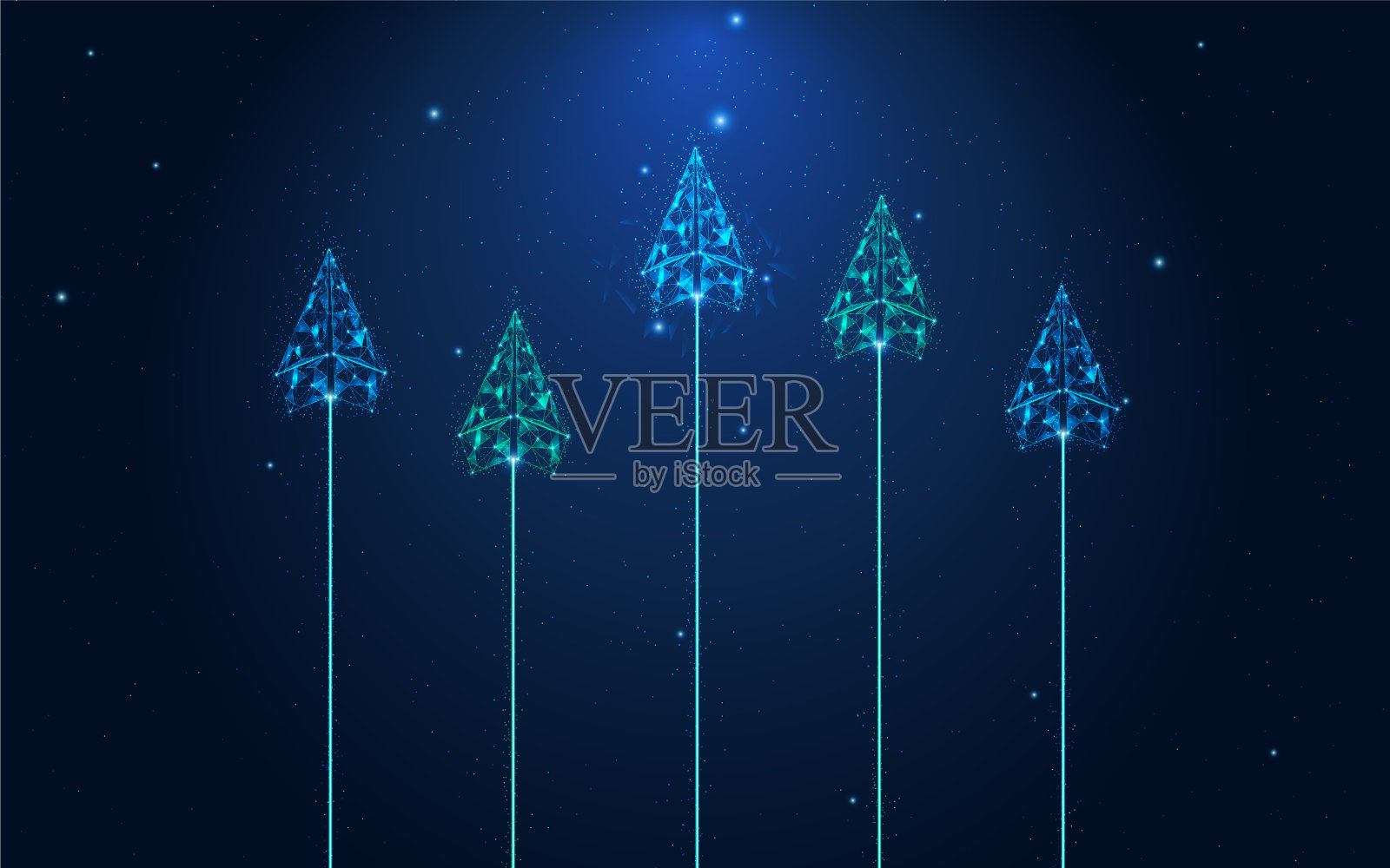 组多边形纸平面领导插画图片素材