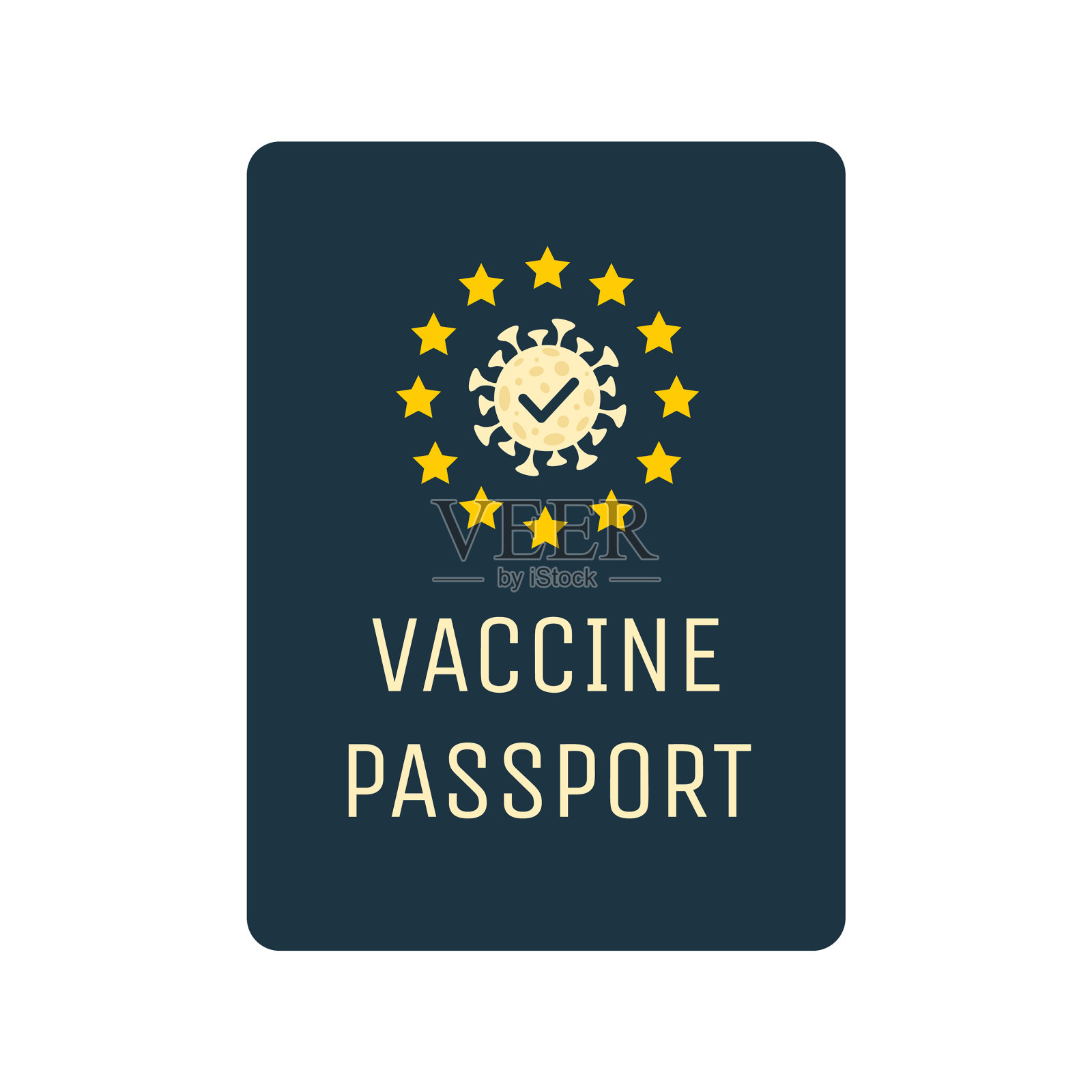 疫苗护照平面模板护照插画图片素材