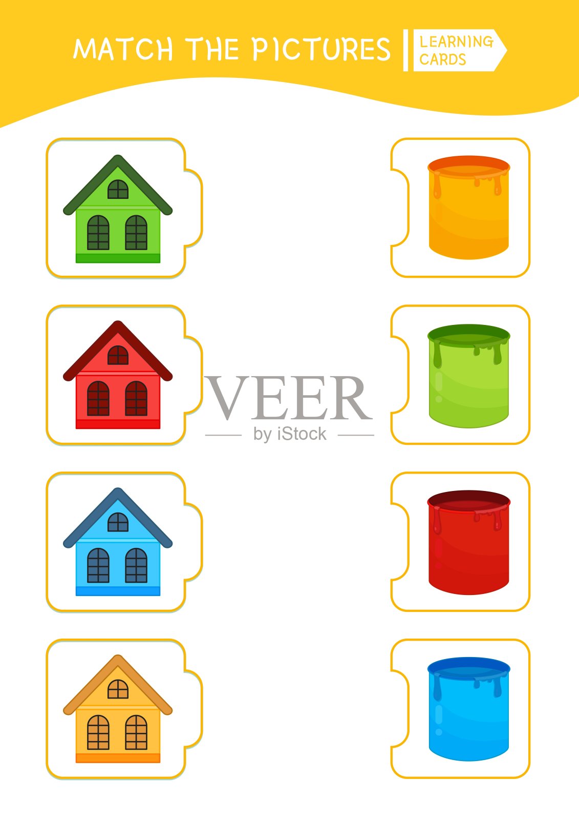 匹配儿童教育游戏。插画图片素材