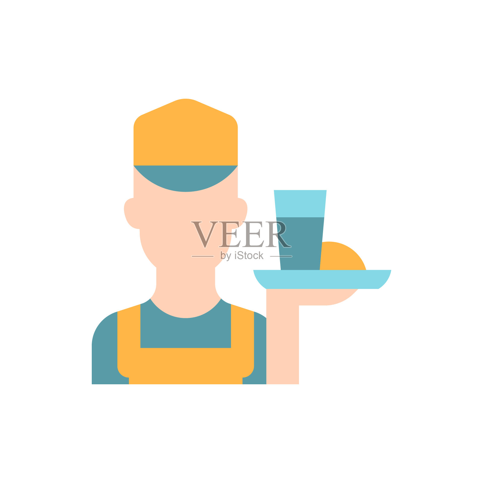 工作差矢量平面彩色图标插画图片素材