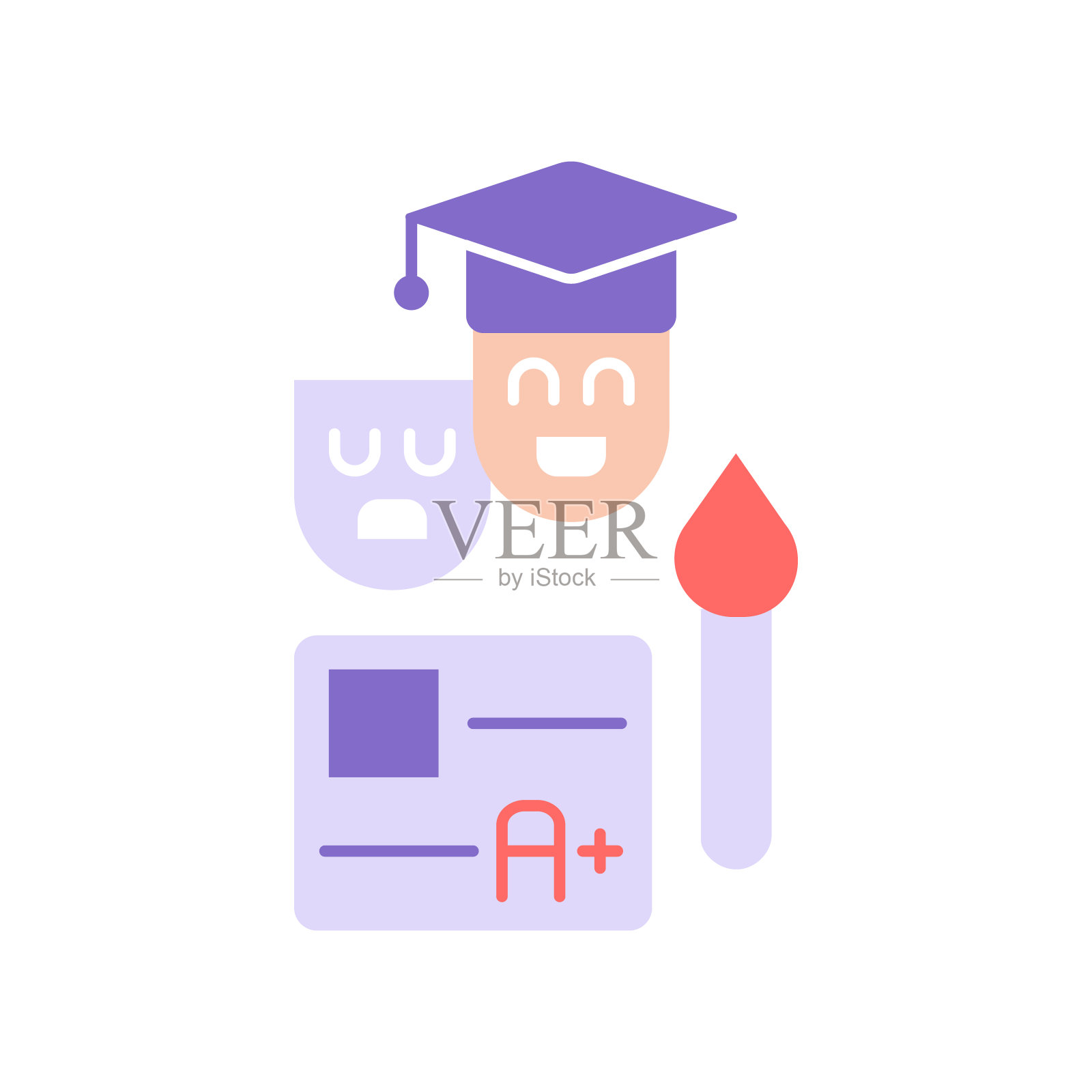 从研究矢量平面颜色图标疲惫插画图片素材