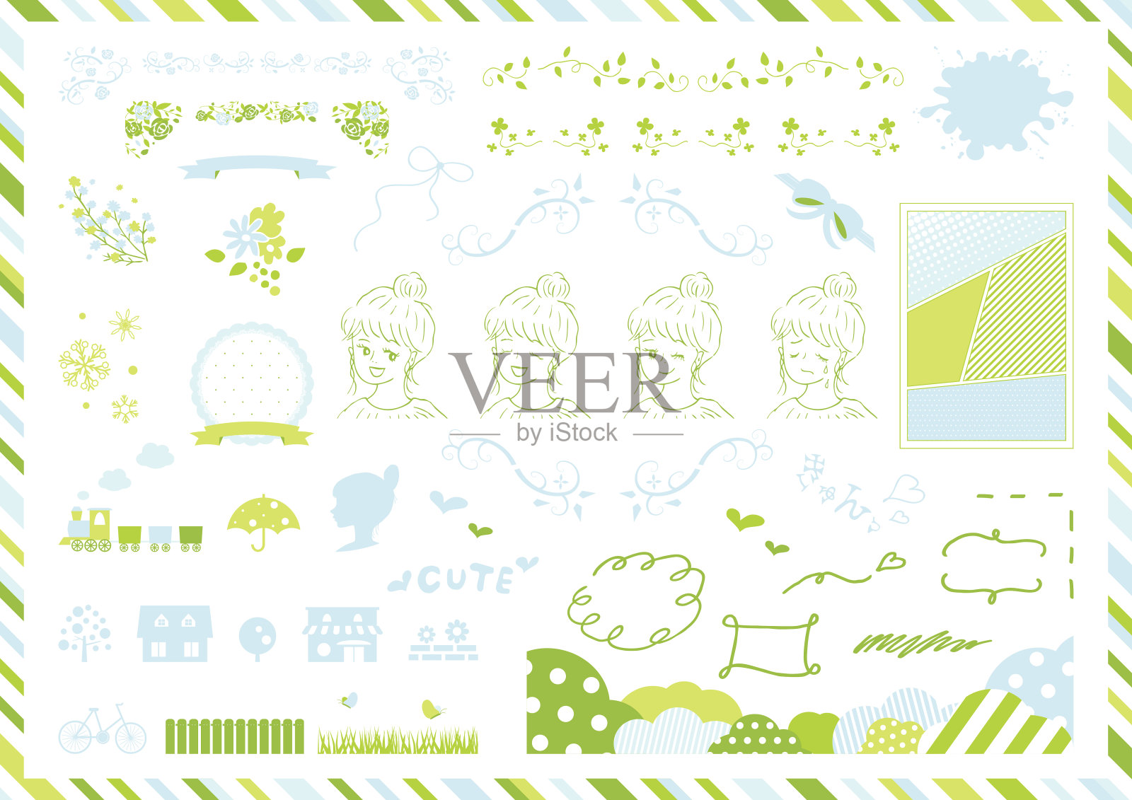 日本书法“KYUNN”意为“万人迷”插画图片素材