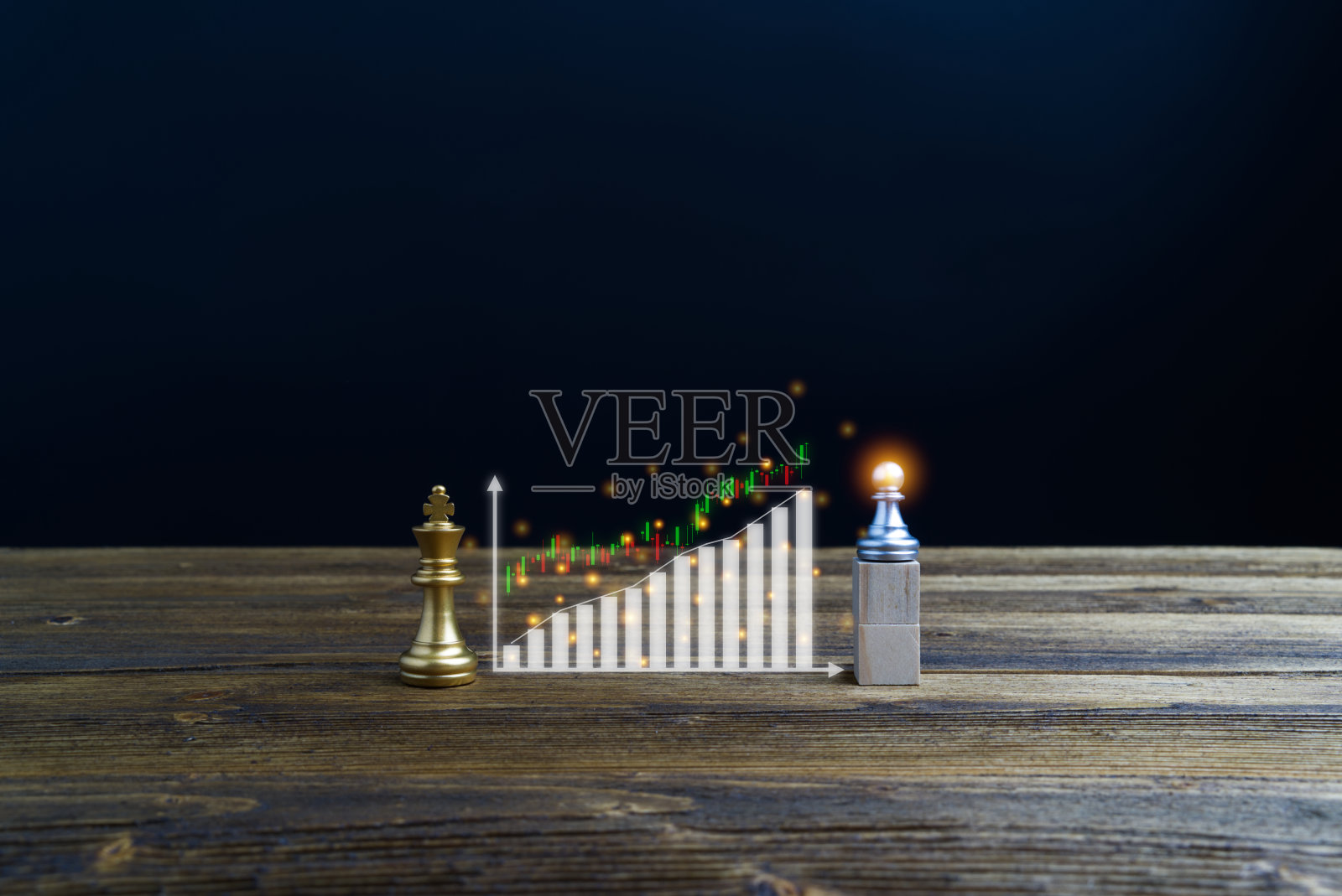 银卒与金王之间的股票行情照片摄影图片