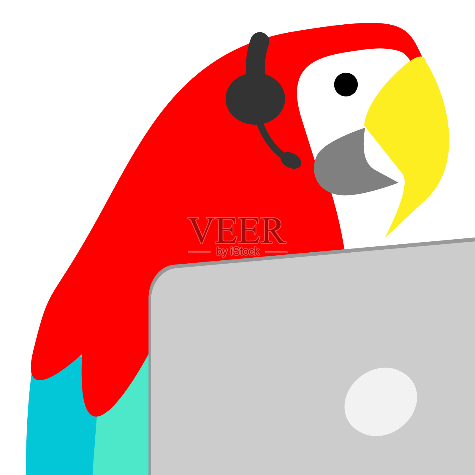 作为客户支持的工作鸟插画图片素材